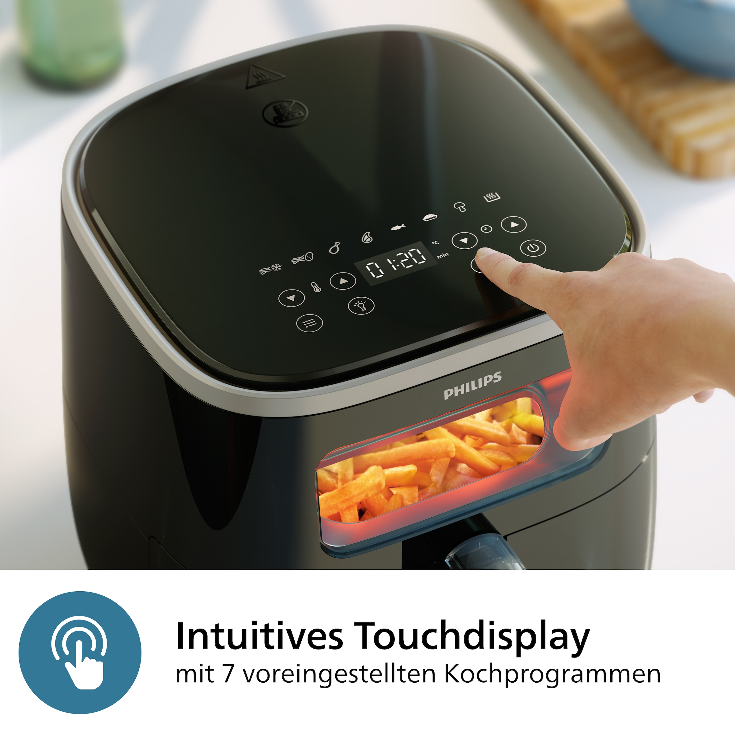 Philips Heißluftfritteuse »Airfryer XL HD9257/88 mit 5,6 l, Sichtfenster«, 1700 W, RapidAir Technologie, Digitalem Display