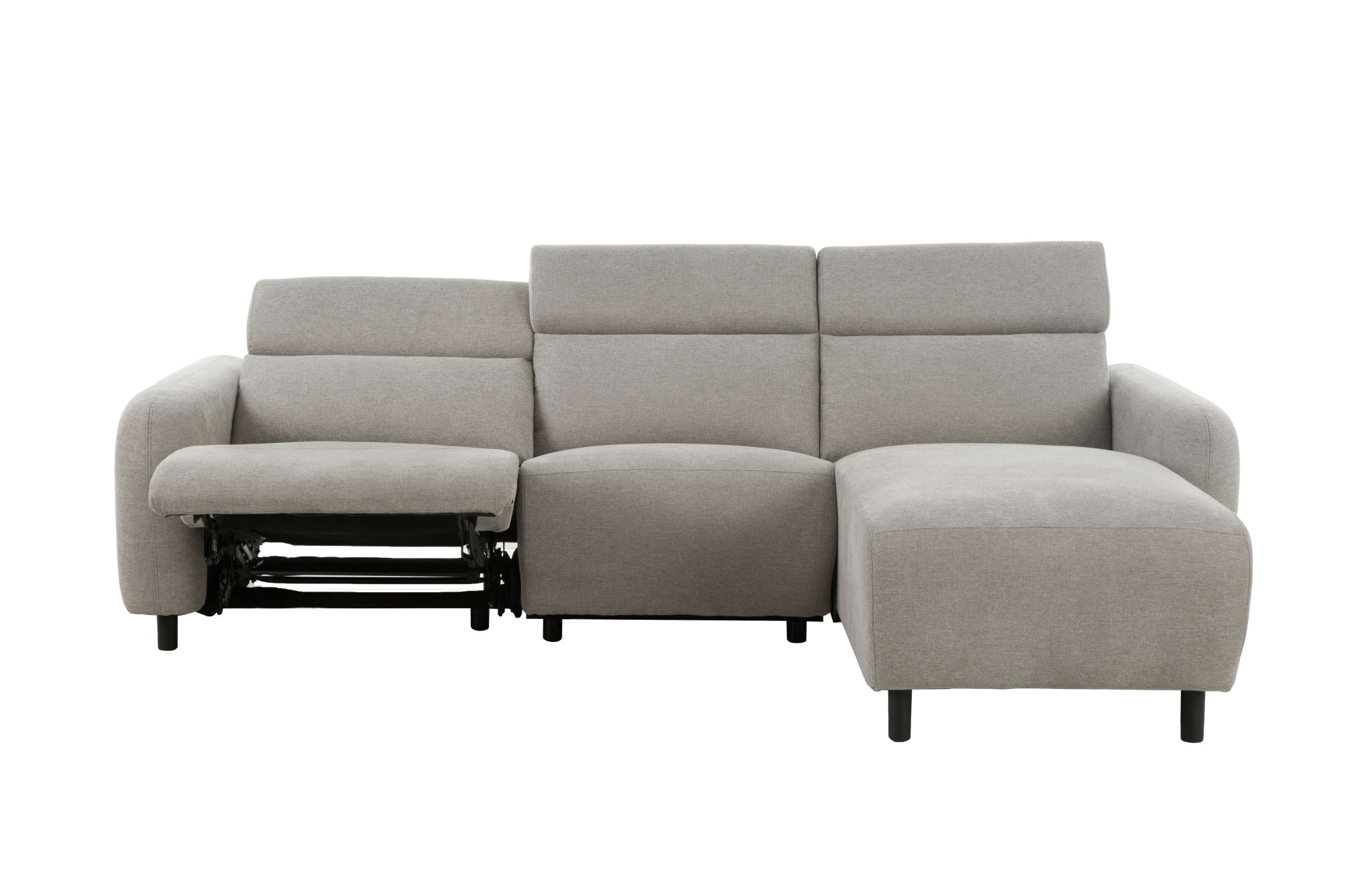 Home affaire Ecksofa »SKAANE Struktur, L-Form, 274 cm, manuelle u. elektrische Funktion,«, rundes Design, Kopfteilverstellung, Federkernpolsterung