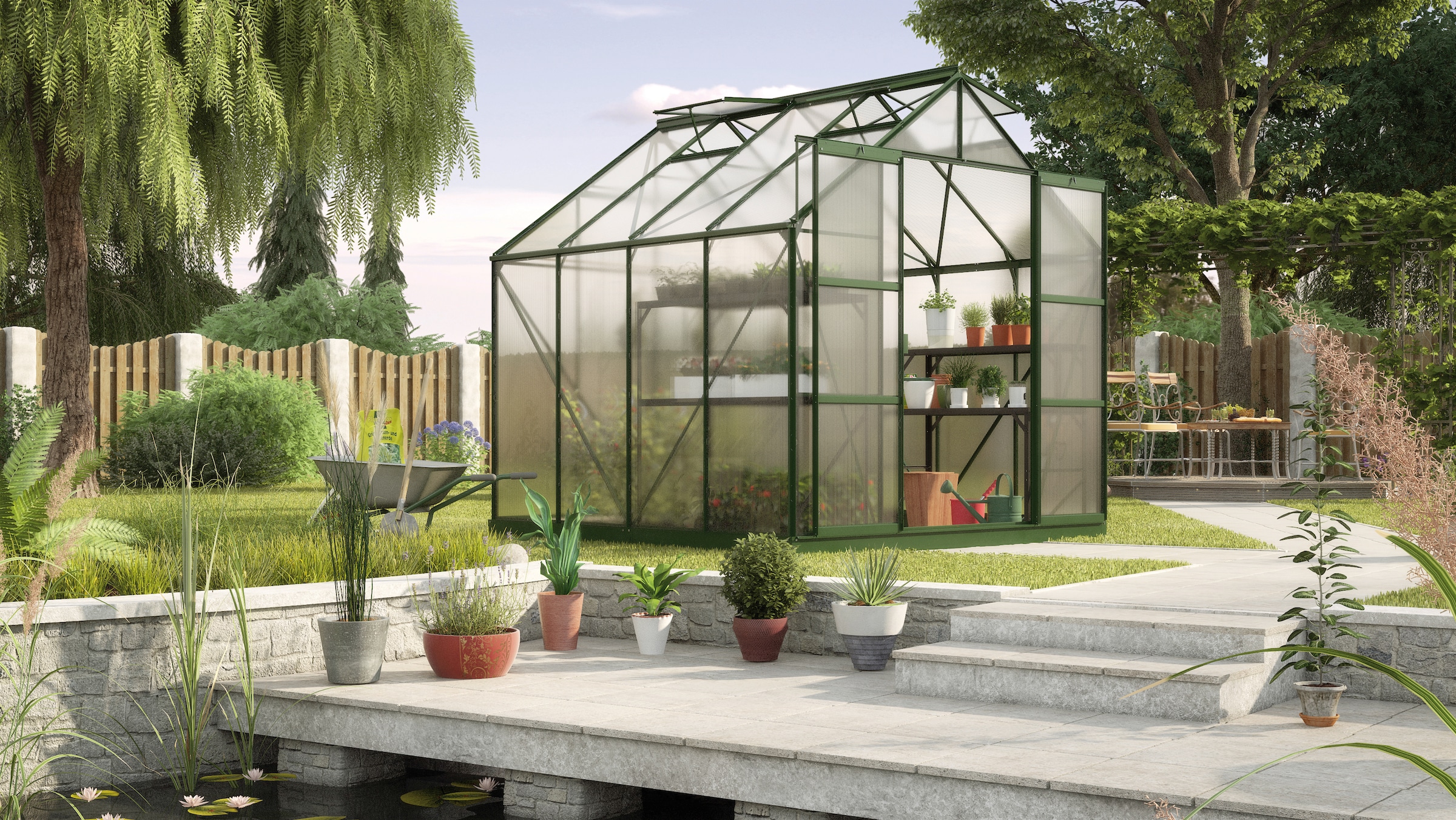 Vitavia Gewächshaus »Uranus 6700« in grün, Größe B/H/T: 254 cm x 254 cm