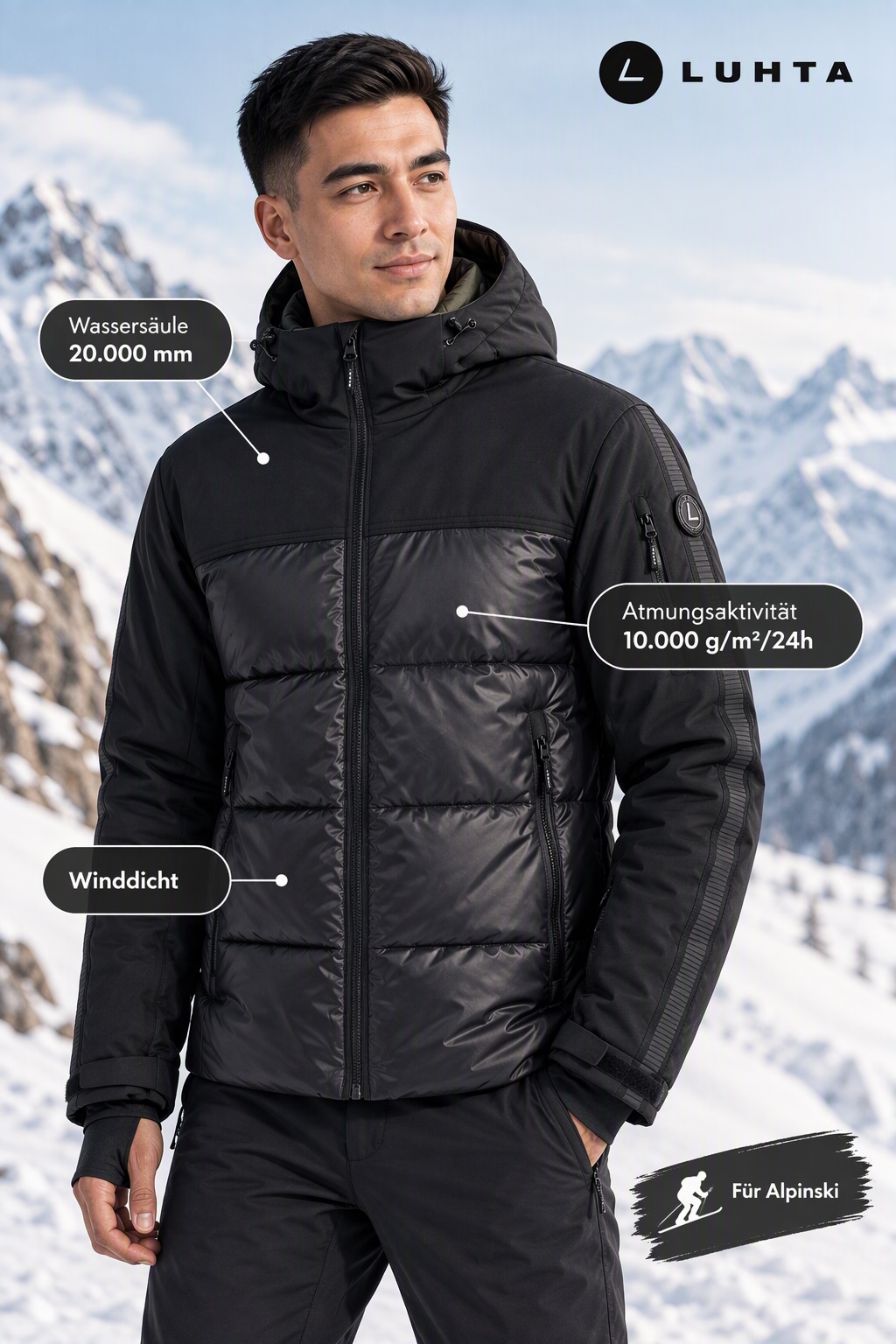 Luhta Skijacke »LUHTA RAHPESOAIVI« wasserdicht, atmungsaktiv, winddicht, aus Polyester und Elasthan