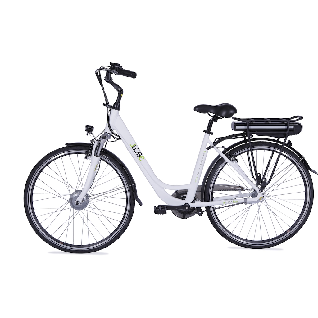 LLobe E-Bike »Metropolitan JOY weiß 10 Ah«, 3 Gang, Frontmotor 250 W