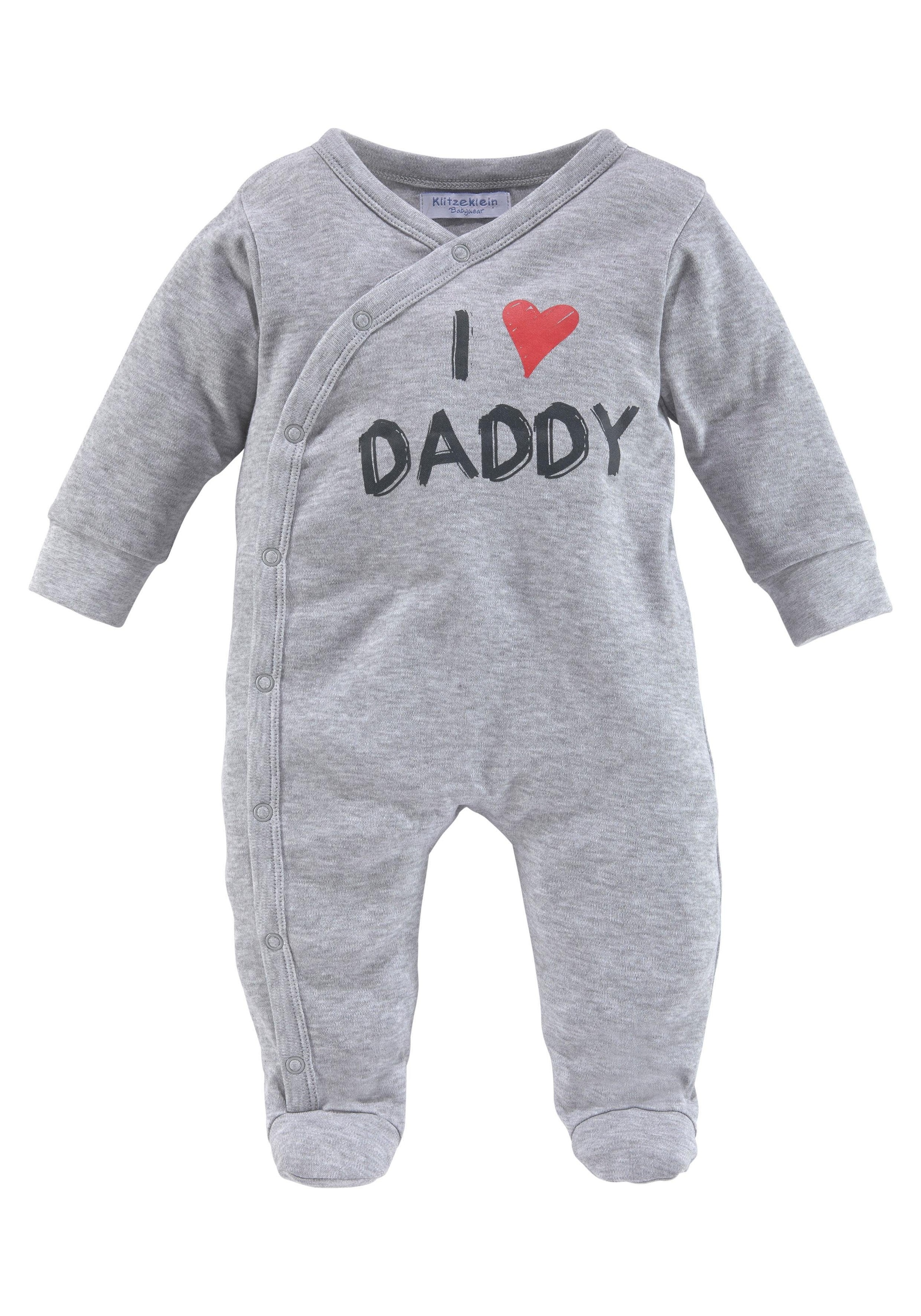 kaufen love Daddy«, aus 2er-Pack), (Packung, bei / Klitzeklein Baby-Overalls Bio-Baumwolle, Schlafoverall OTTO I love Mummy 2 »I tlg.,