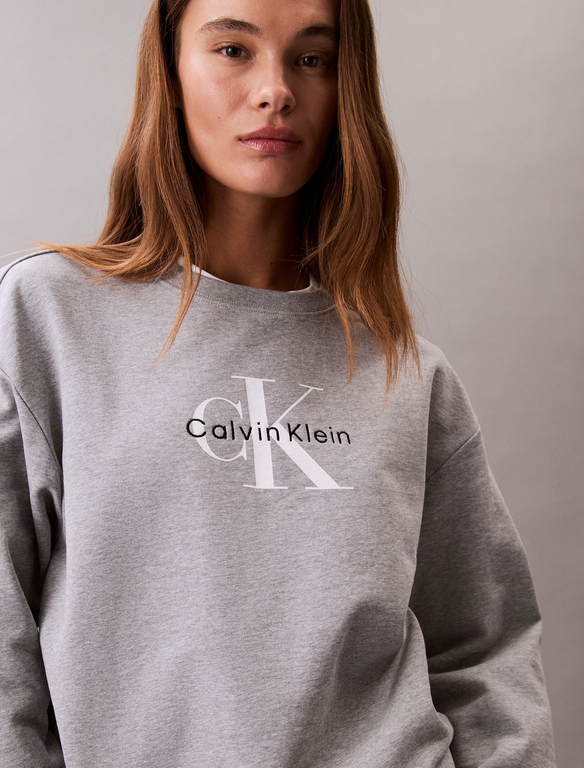Calvin Klein Jeans Sweatshirt »LS MONOLOGO FRENCH TERRY RLXD CR«, , Logoschriftzug
