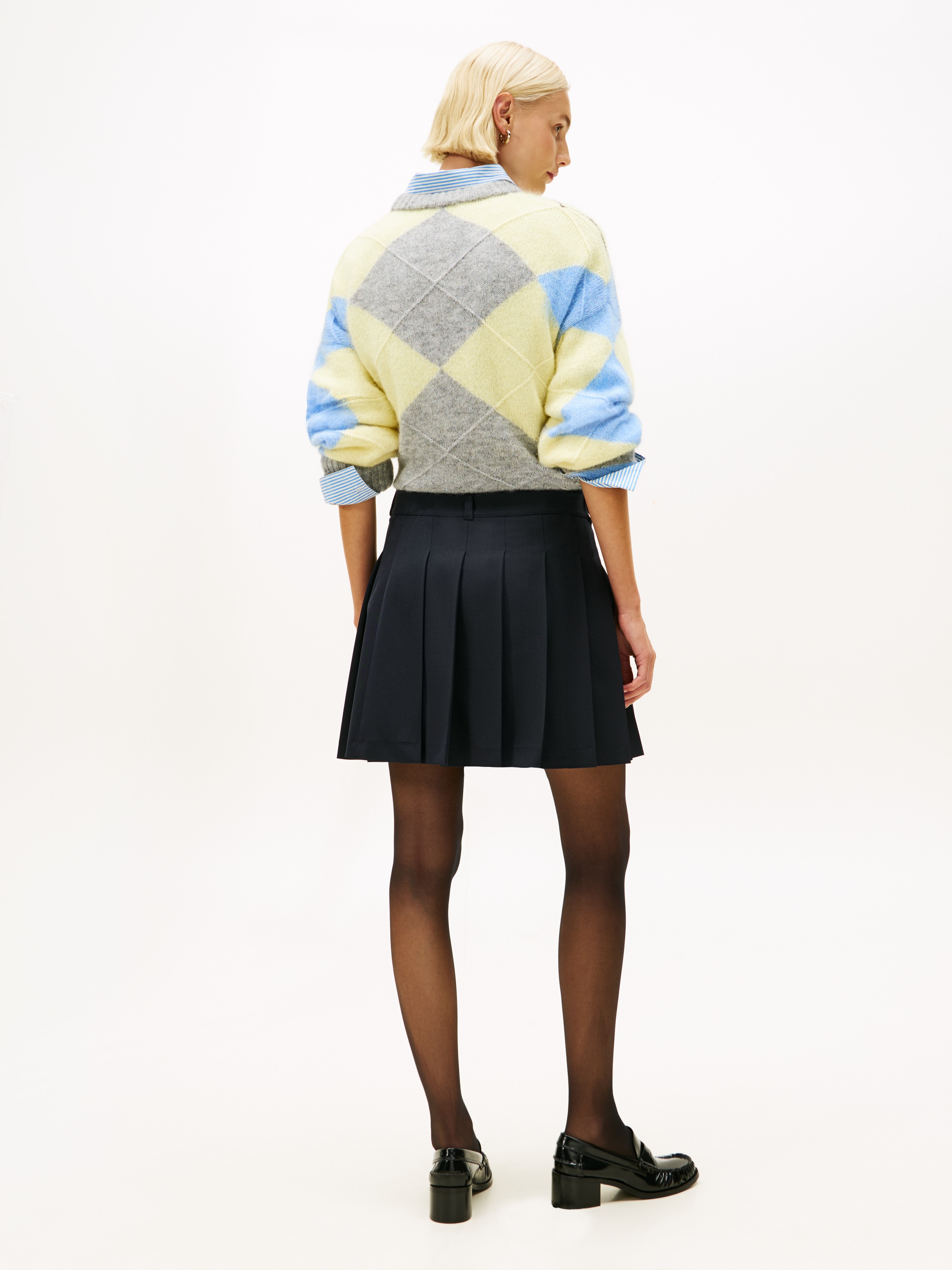 Tommy Hilfiger Plisseerock »TIMELESS WOOL PLEATED MINI SKIRT«