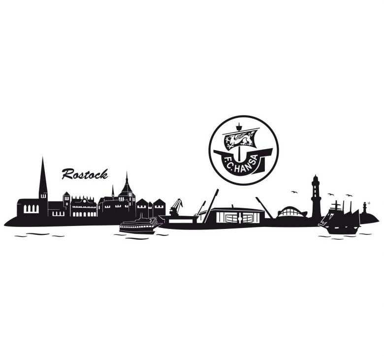 Rostock »Hansa Skyline Shop Wall-Art St.) Online (1 im Logo«, Wandtattoo OTTO +