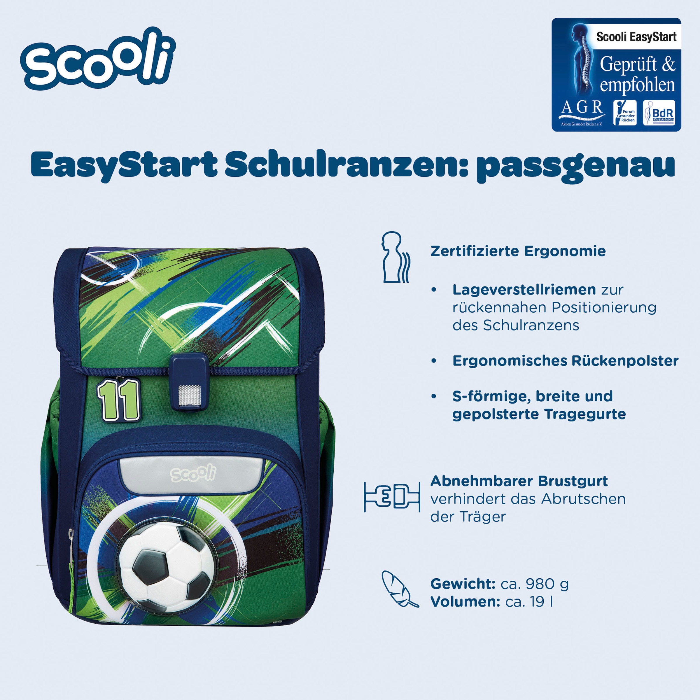 Scooli Schulranzen »Easy Start« Reflektoren