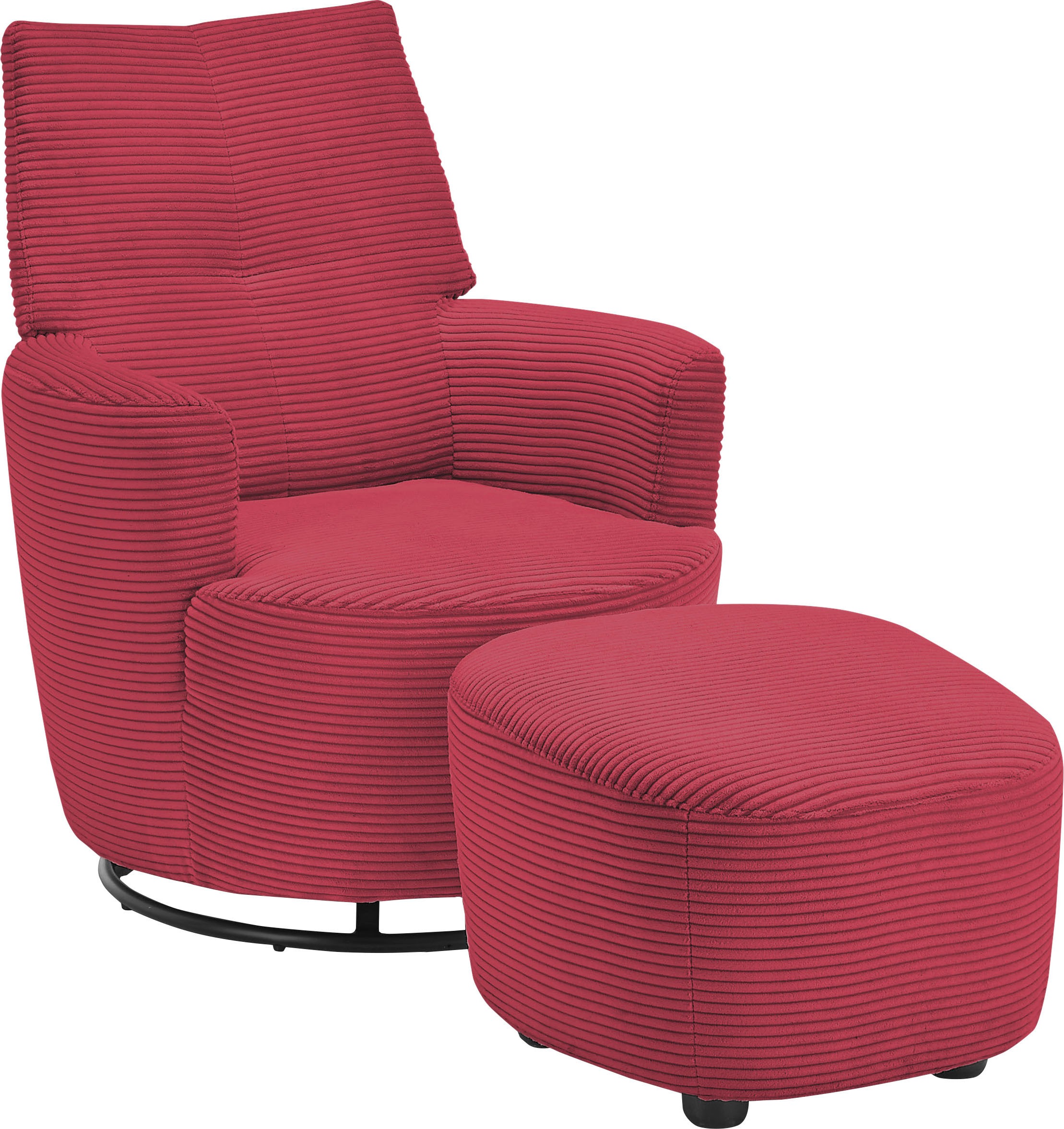 set one by Musterring Relaxsessel »SO 1450«, (Set), mit Dreh- und Wippfunktion, inklusive Hocker