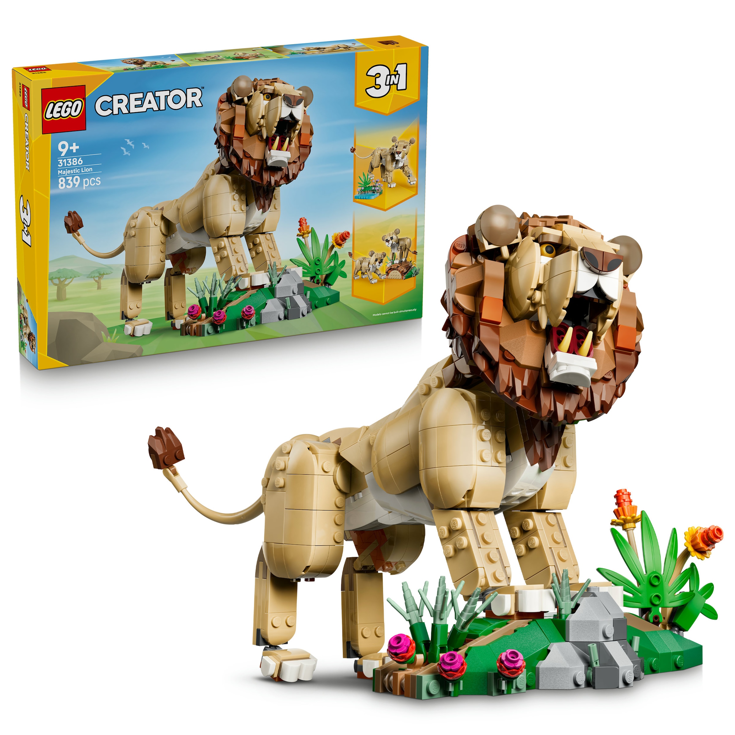 LEGO® Konstruktionsspielsteine »Wilde Tiere: Majestätischer Löwe (31386), LEGO Creator« Made in Europe