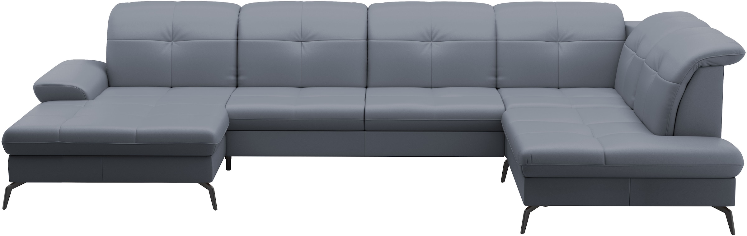 sit&more Wohnlandschaft »Amica, U-Form, inkl. Sitztiefenverstellung und Armteilverstellung«, wahlweise mit Kopfteilverstellung, Bettfunktion und Bettkasten