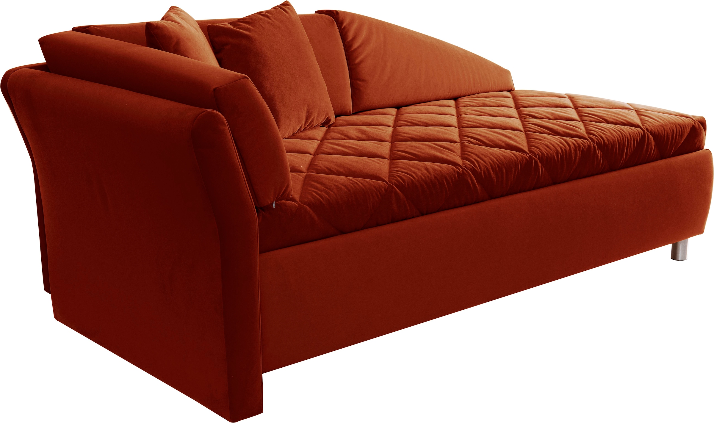 alina Schlafsofa, Bettkasten, Zierkissen-Set aus: 2 Stk. 40x40cm, 1 Stk. 30x30cm