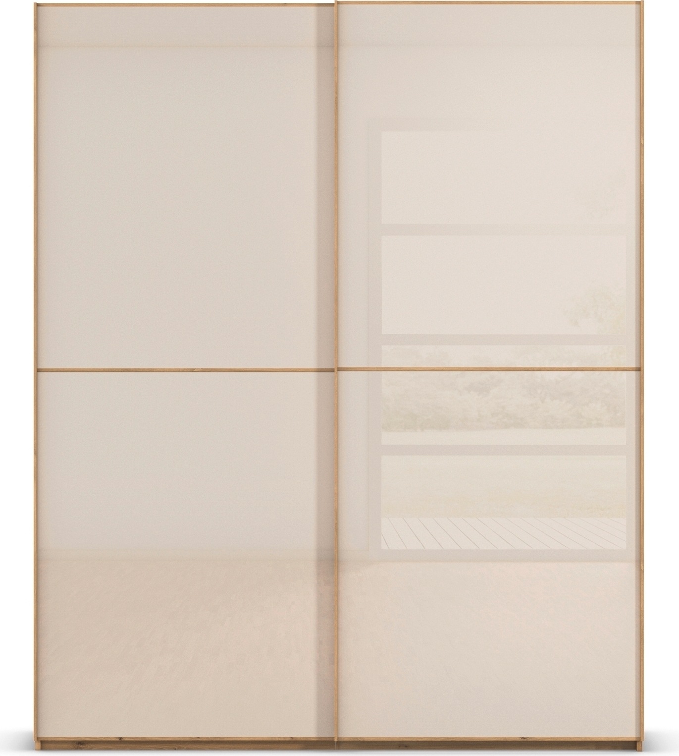 rauch Schwebetürenschrank »Kleiderschrank Schrank Garderobe Schlafzimmerschrank SCALE-DUO« edle zweigeteilte Türen Glas-Front mit 3 Zierleisten MADE IN GERMANY