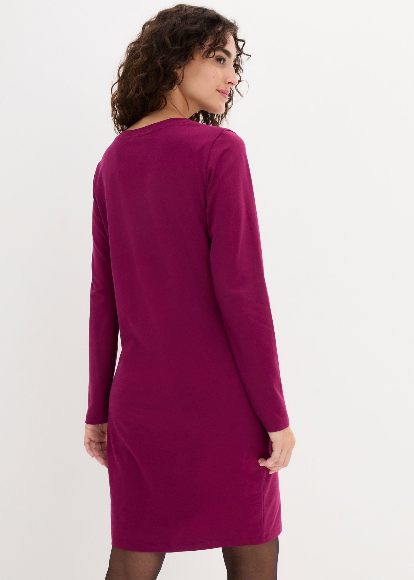 bonprix Jerseykleid »Figurbetontes Jerseykleid (2er Pack)« Packung, 2 Stk. tlg. für Alltag, schmale Passform, aus Baumwollmischung, kniefrei