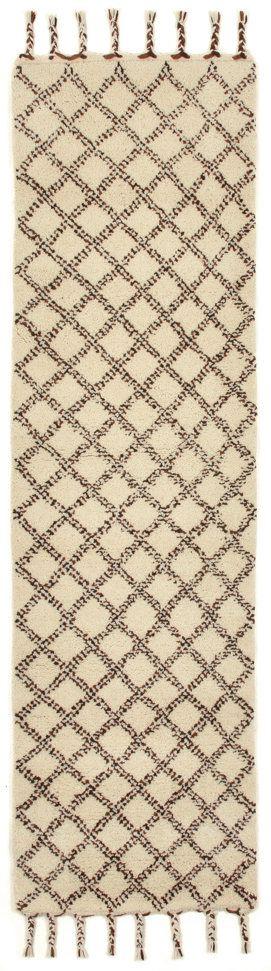 THEKO Wollteppich »MARMOUCHA 05«, rechteckig, 24 mm Höhe, reine Wolle, Rauten Design, mit Fransen, auch als Läufer