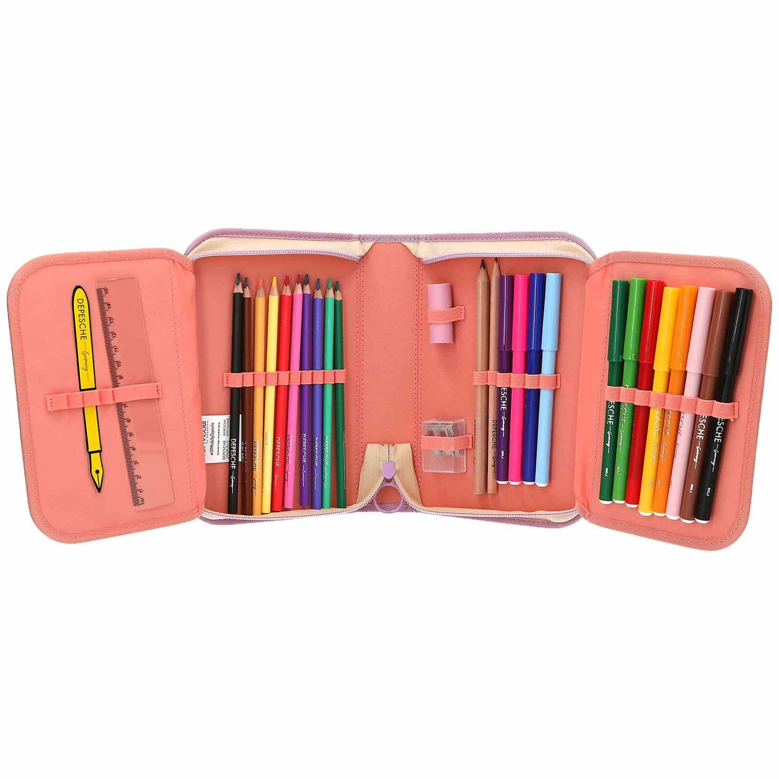 Depesche Buntstift »Deluxe Federtasche GIRL POWER inkl. Stifte TOPModel 5 x 15,5 x 22 cm violett«