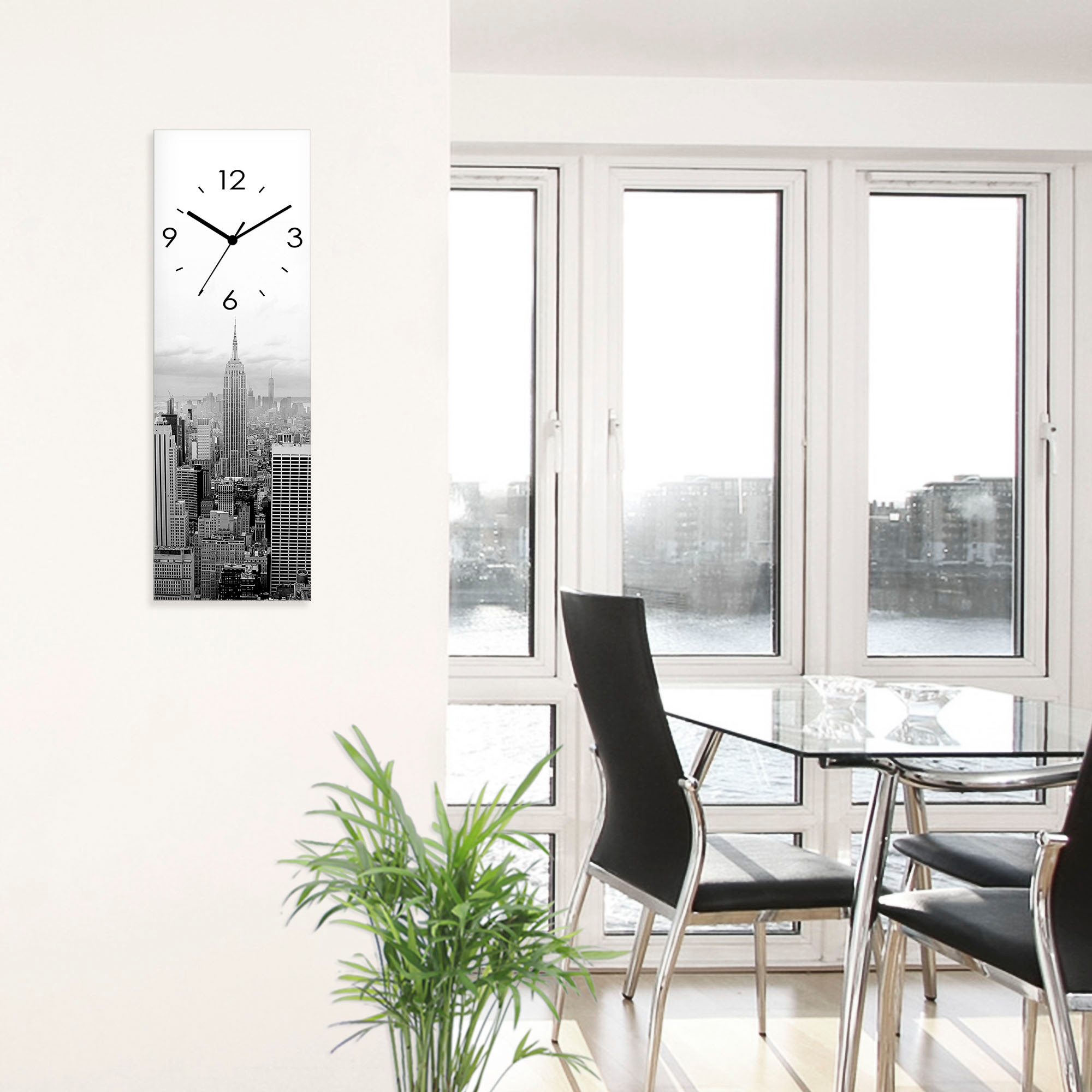 Artland Wanduhr »Skyline Manhattan«, wahlweise mit Quarz- oder Funkuhrwerk, lautlos ohne Tickgeräusche