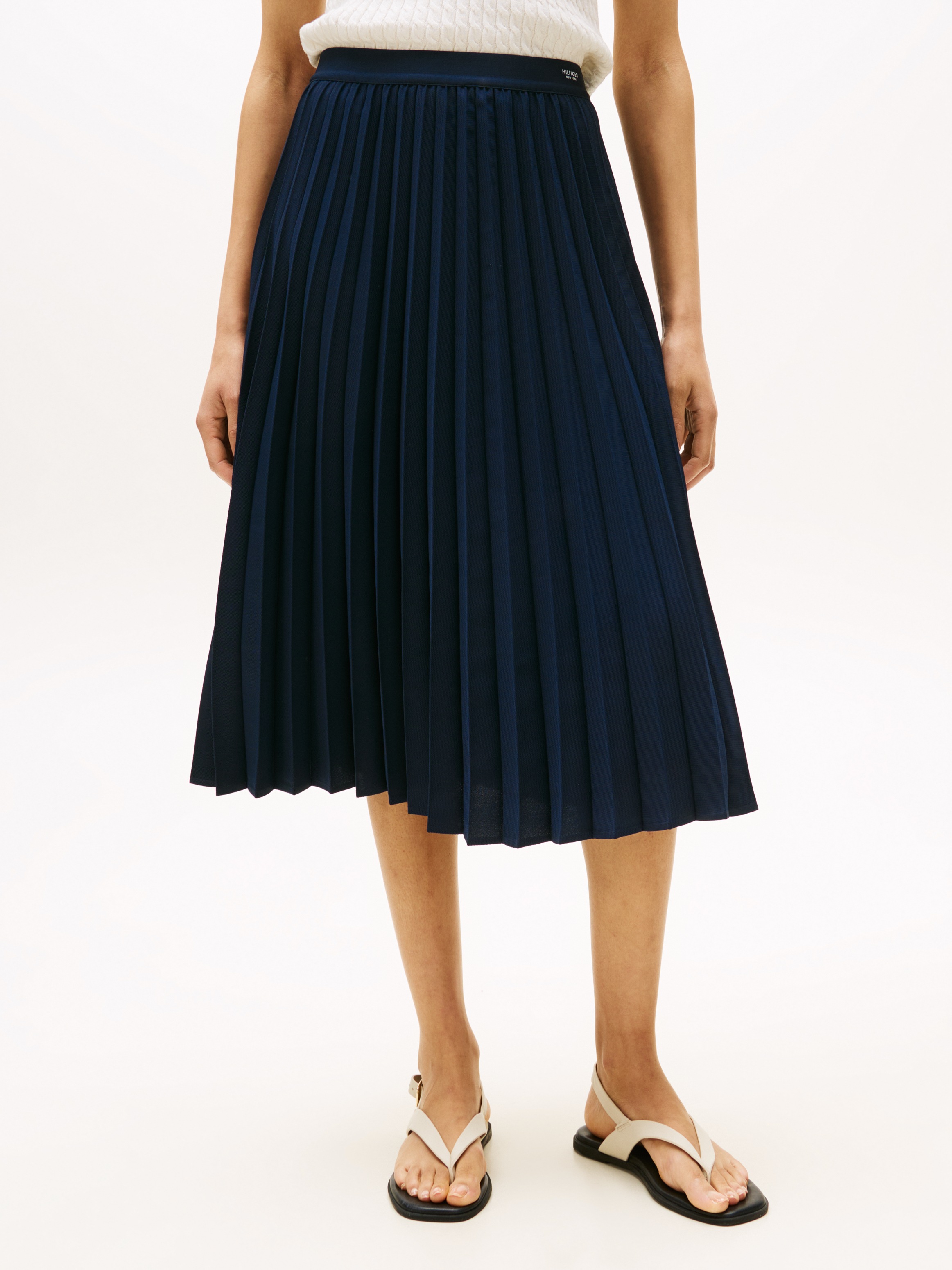 Tommy Hilfiger Plisseerock »FLUID PLEATED PULL ON MIDI SKIRT«, mit rundum Falten