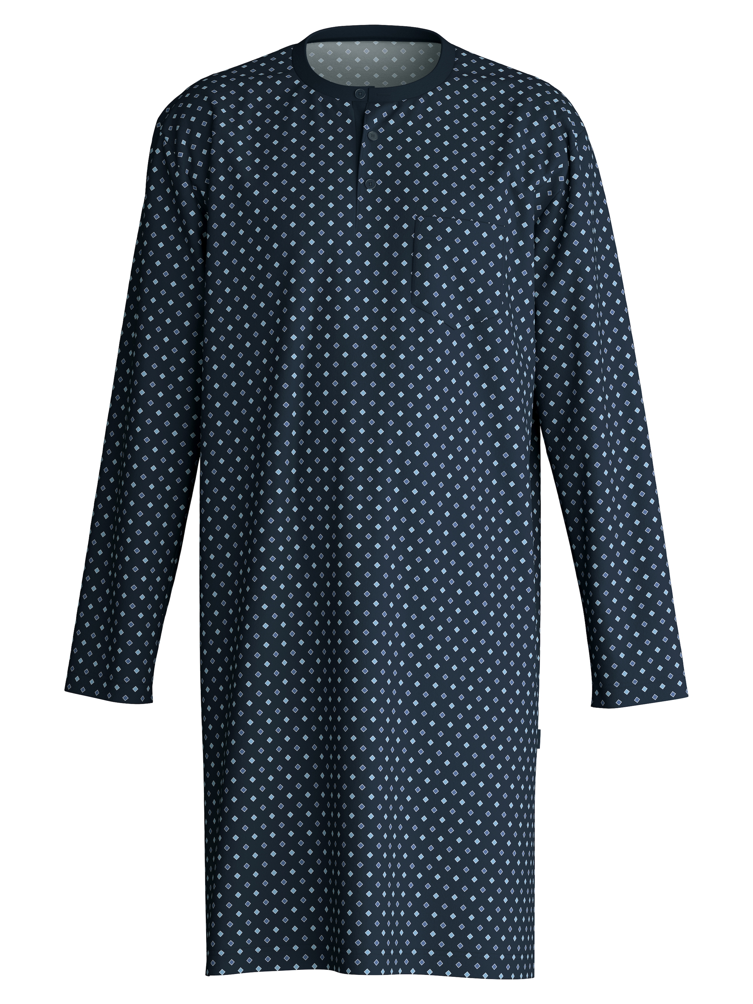 CALIDA Nachthemd »Relax Streamline« Brusttasche seitliche Schlitze, Interlock-Qualität, Langarm, Knopfleiste