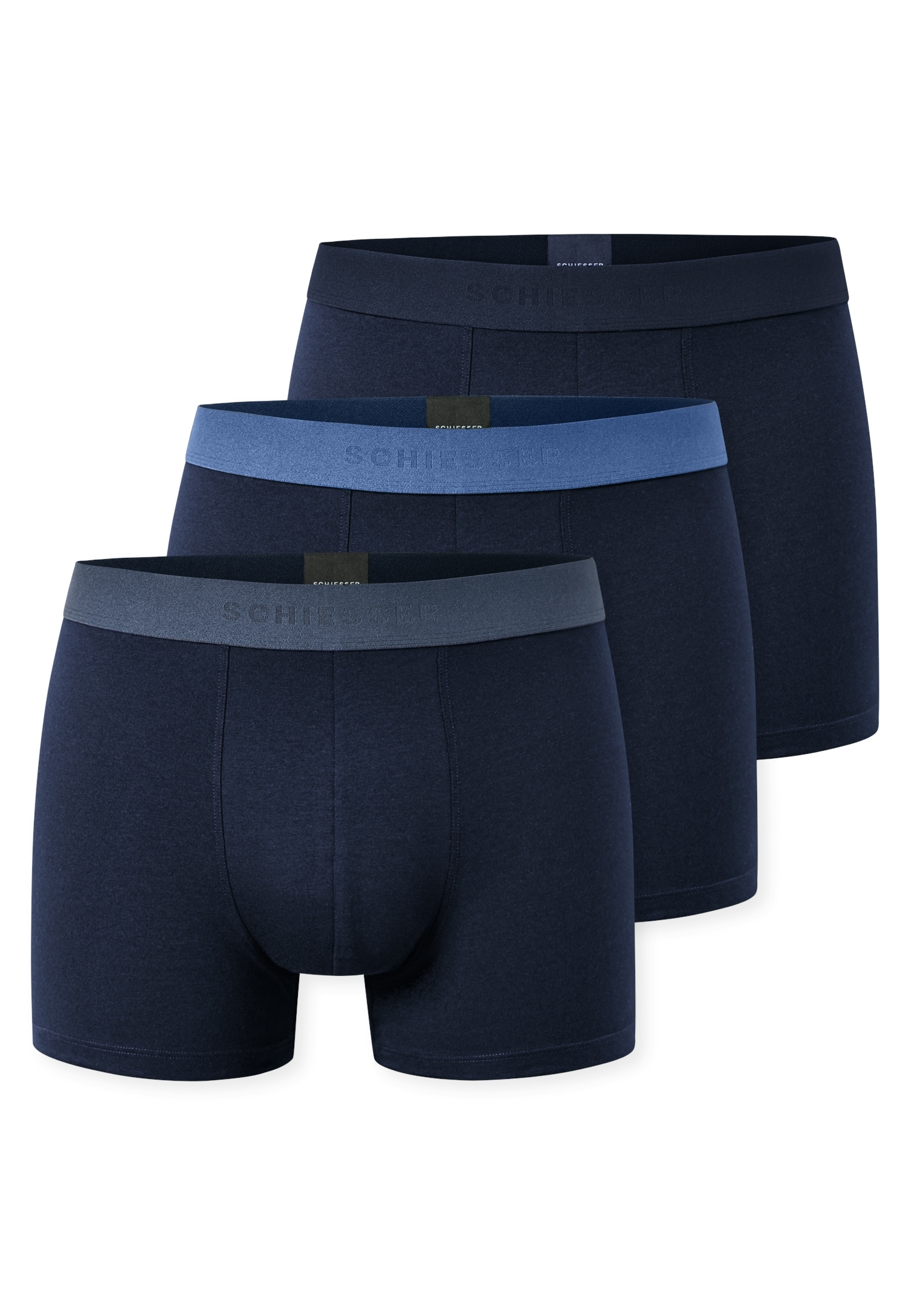Schiesser Herren Boxershorts »95/5 Multipacks« 3er Pack, ohne Eingriff, Logobund, kurzes Bein, Größe 6
