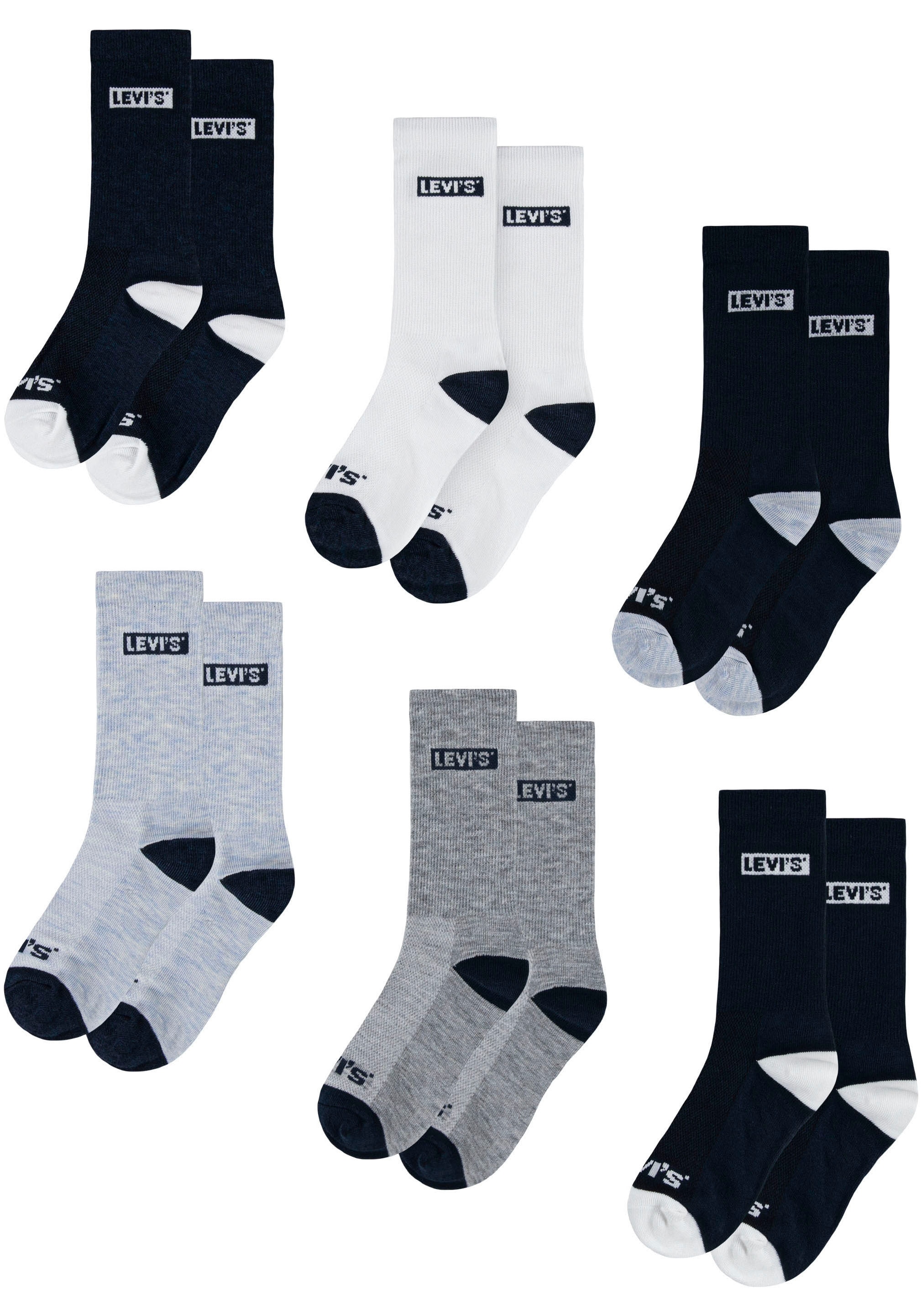 Levi's® Kids Socken »LHN BOX TAB HIGH CUT 6PK«, (6 Paar), UNISEX