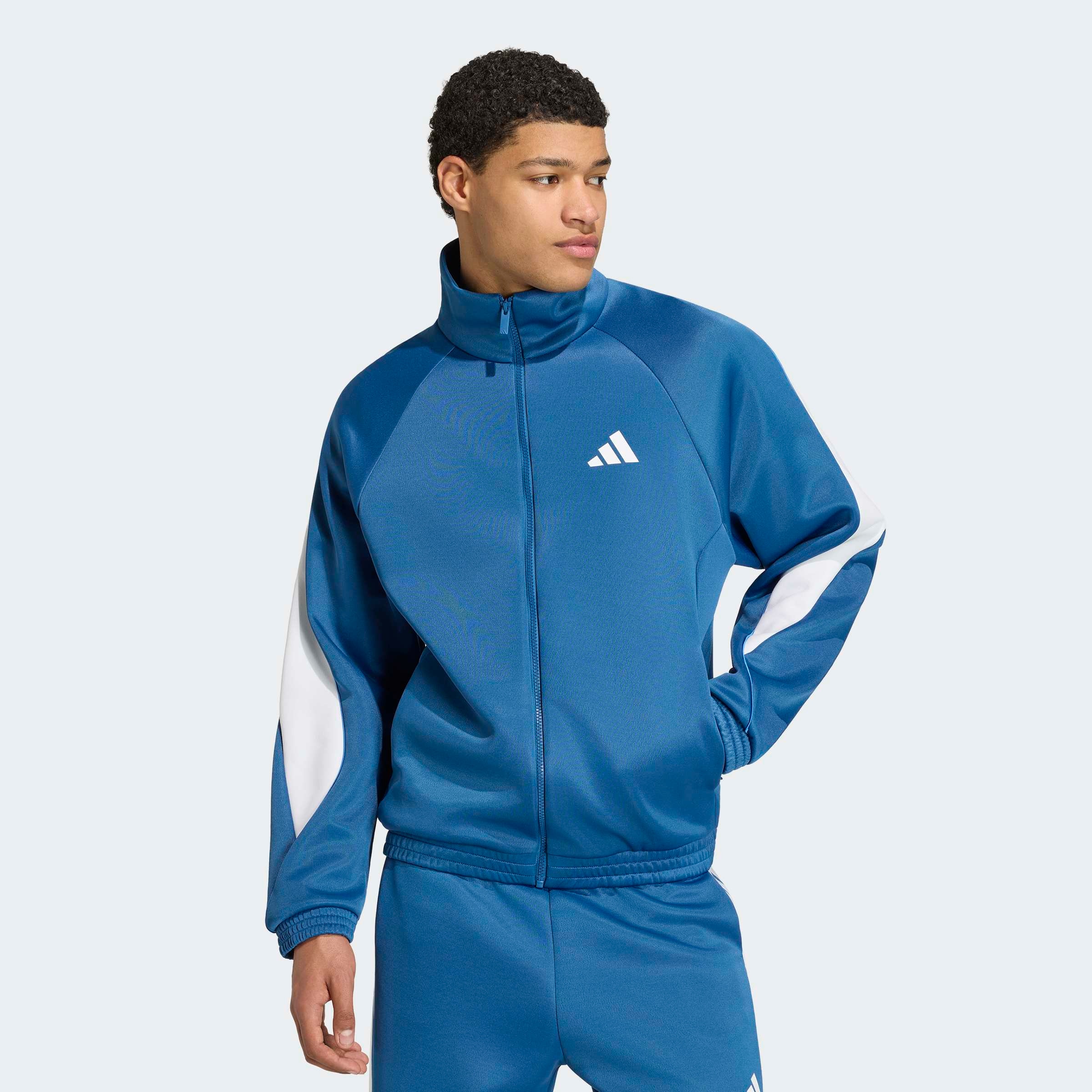 adidas Sportswear Trainingsjacke »STADIUM« aus Polyester und Baumwolle, mit Rollkragen, lockere Passform