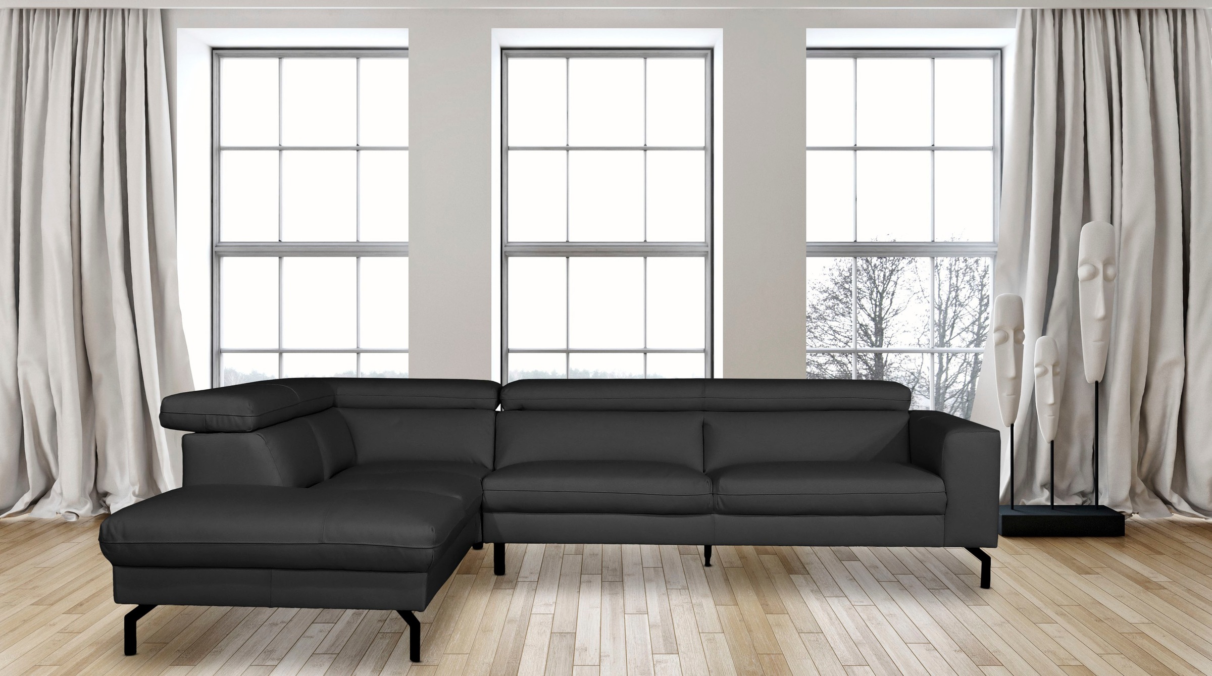 Places of Style Ecksofa »Olanta, L-Form«, mit verstellbaren Kopfstützen