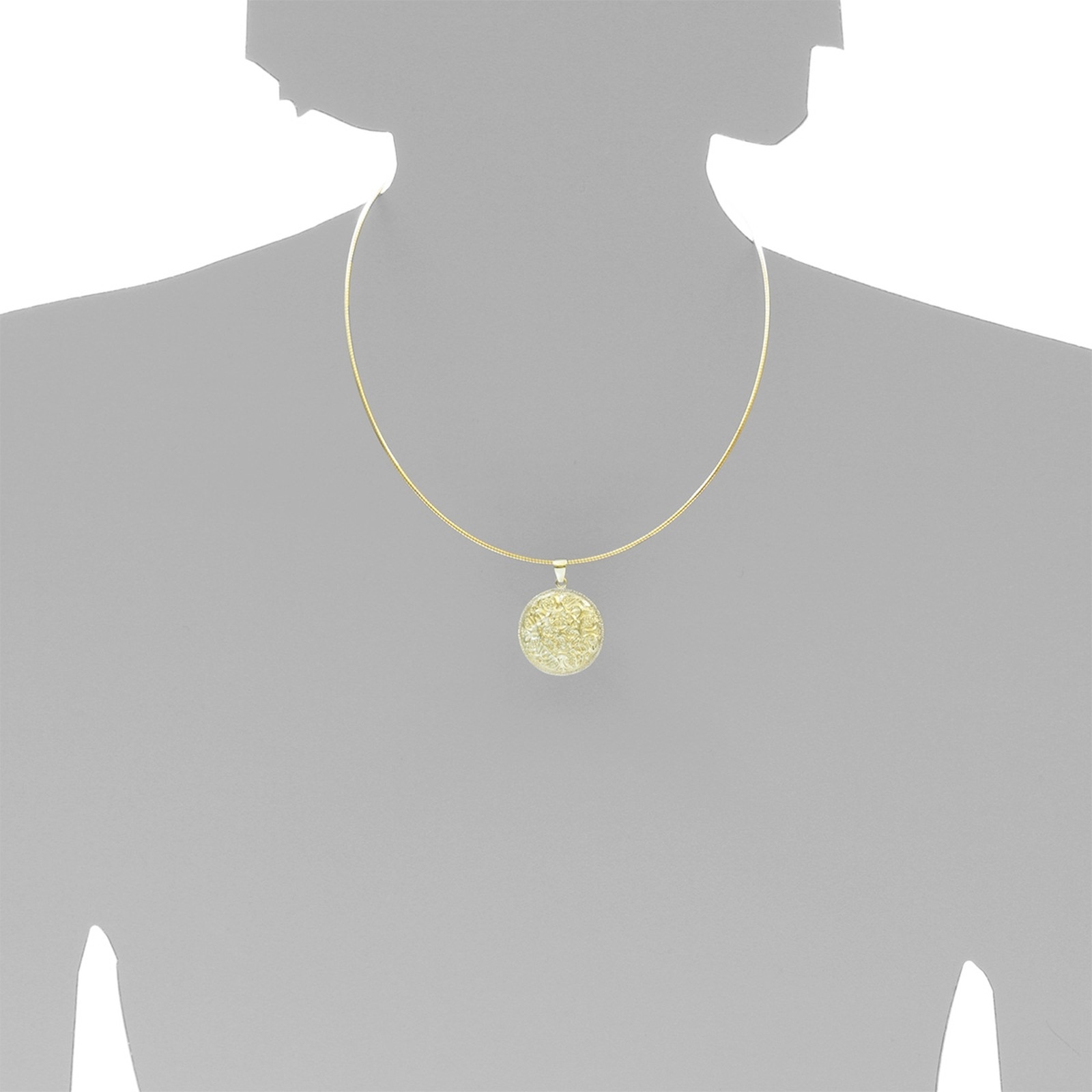 OSTSEE-SCHMUCK Kettenanhänger »- Hiddensee 26 mm rund - Gold 333/000 -,«