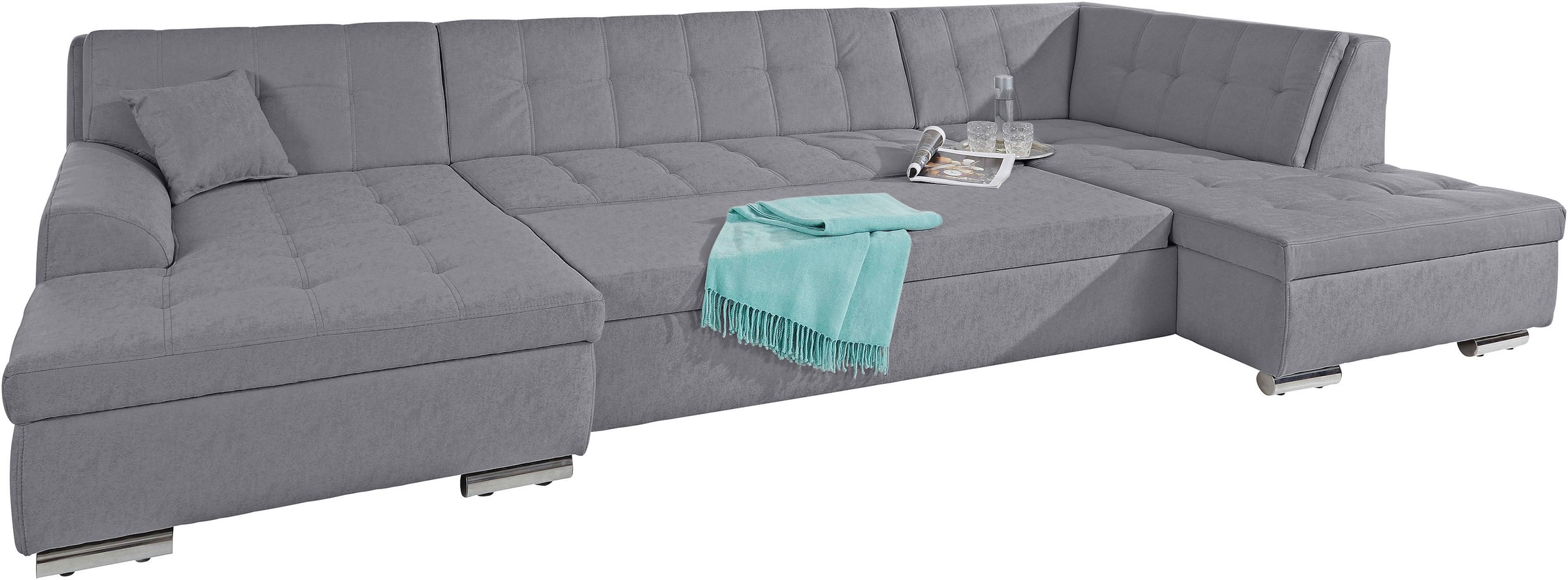 DOMO collection Wohnlandschaft »Aversa U-Form«, wahlweise mit Bettfunktion, frei im Raum stellbar
