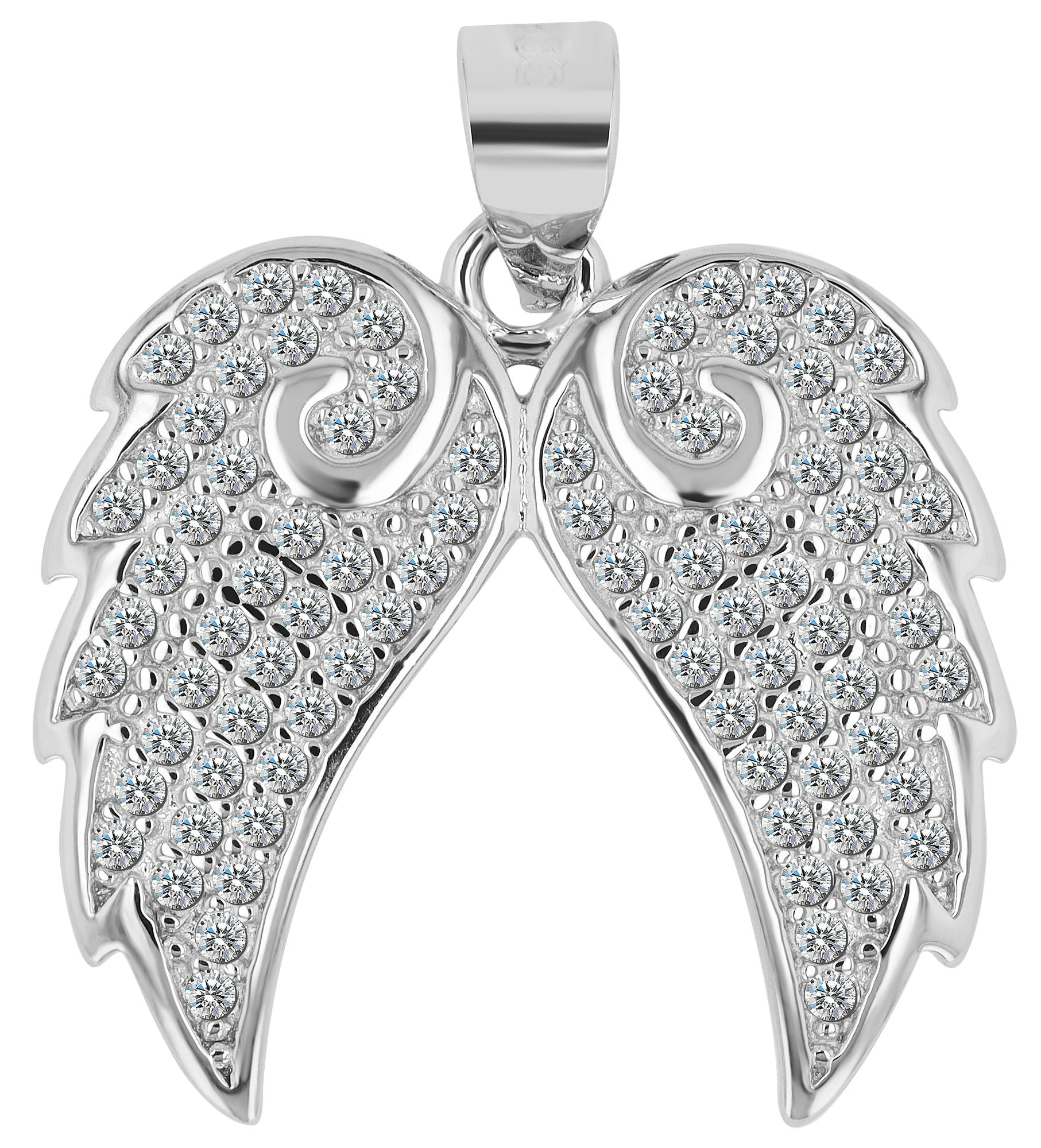Adelia´s Kettenanhänger »Damen Anhänger ¿ Flügel Anhänger aus 925 Silber mit Zirkonia«