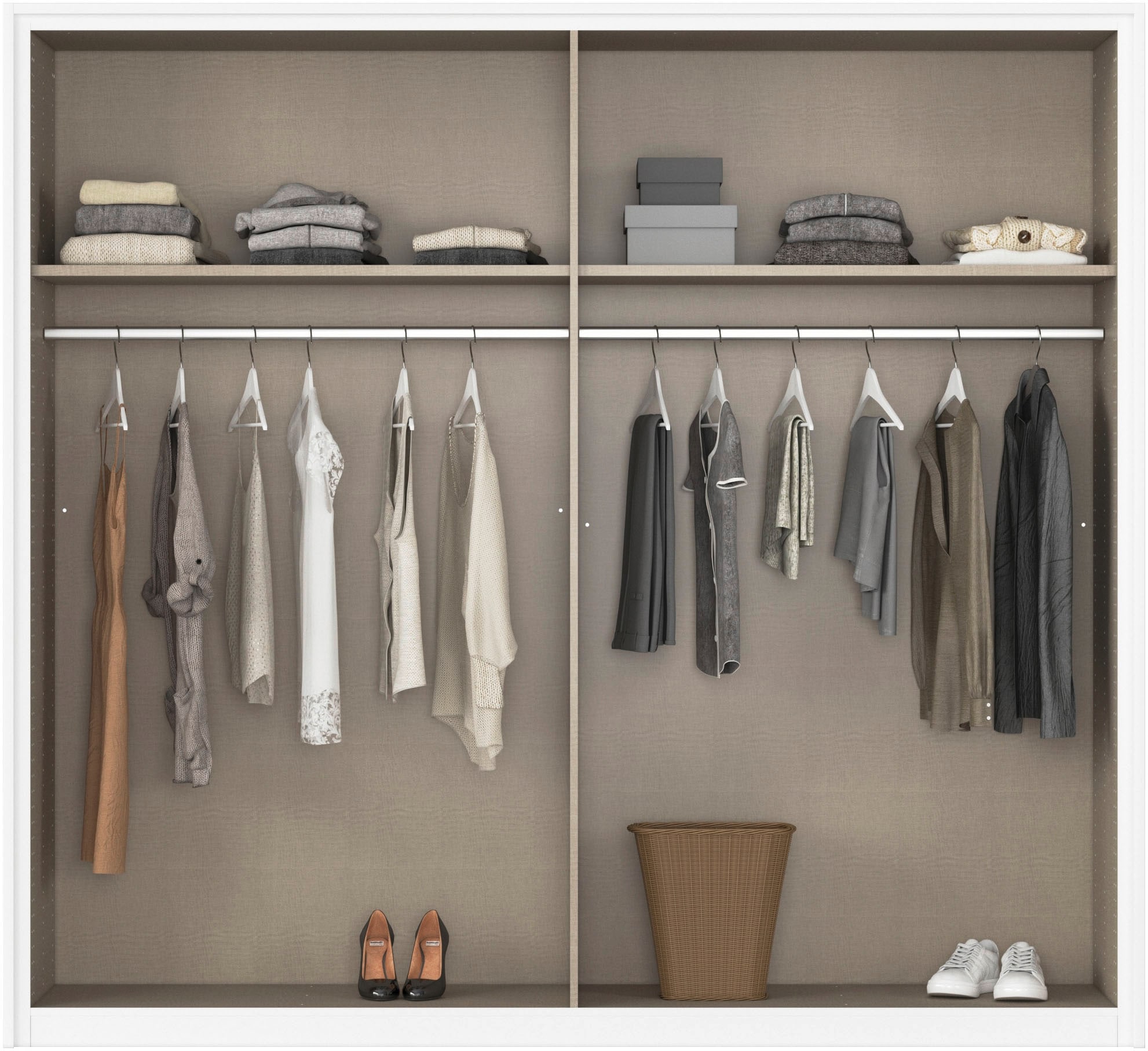 rauch Schwebetürenschrank »Kleiderschrank Schrank Garderobe Schlafzimmerschrank SAJO« in 2 Breiten (218, 261 cm) optional mit Spiegel MADE IN GERMANY