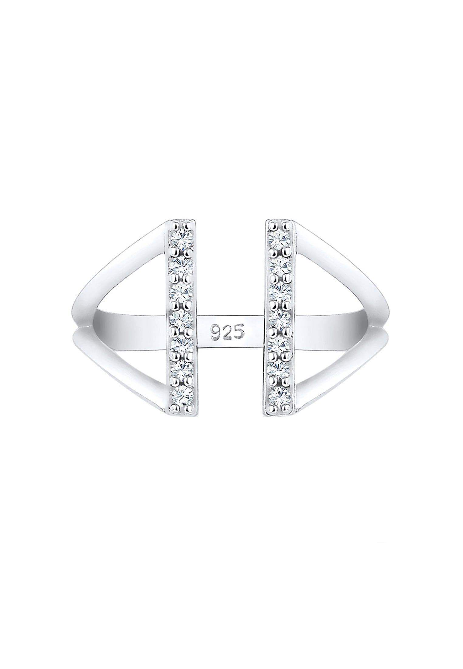 Elli Silberring »Ring Geo Resize Offen Kristalle 925 Silber«
