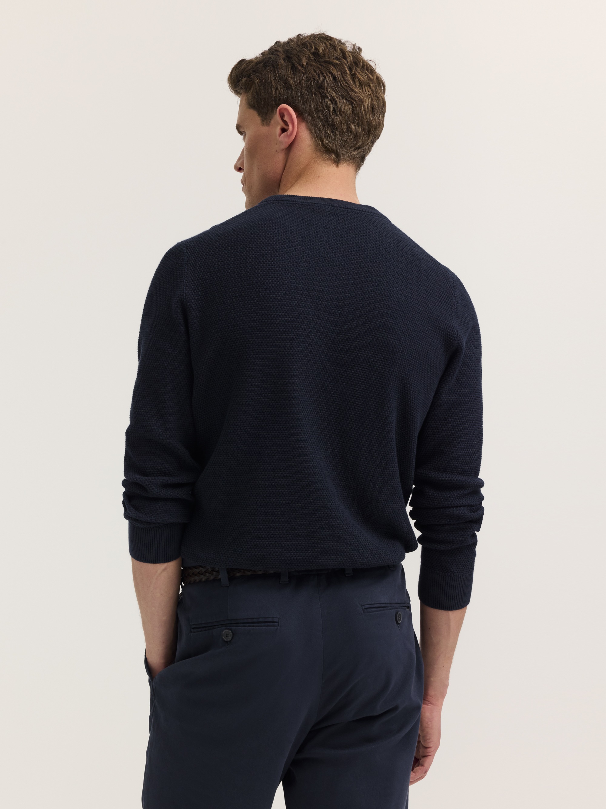 bugatti Rundhalspullover »Regular Fit« mit einer Struktur