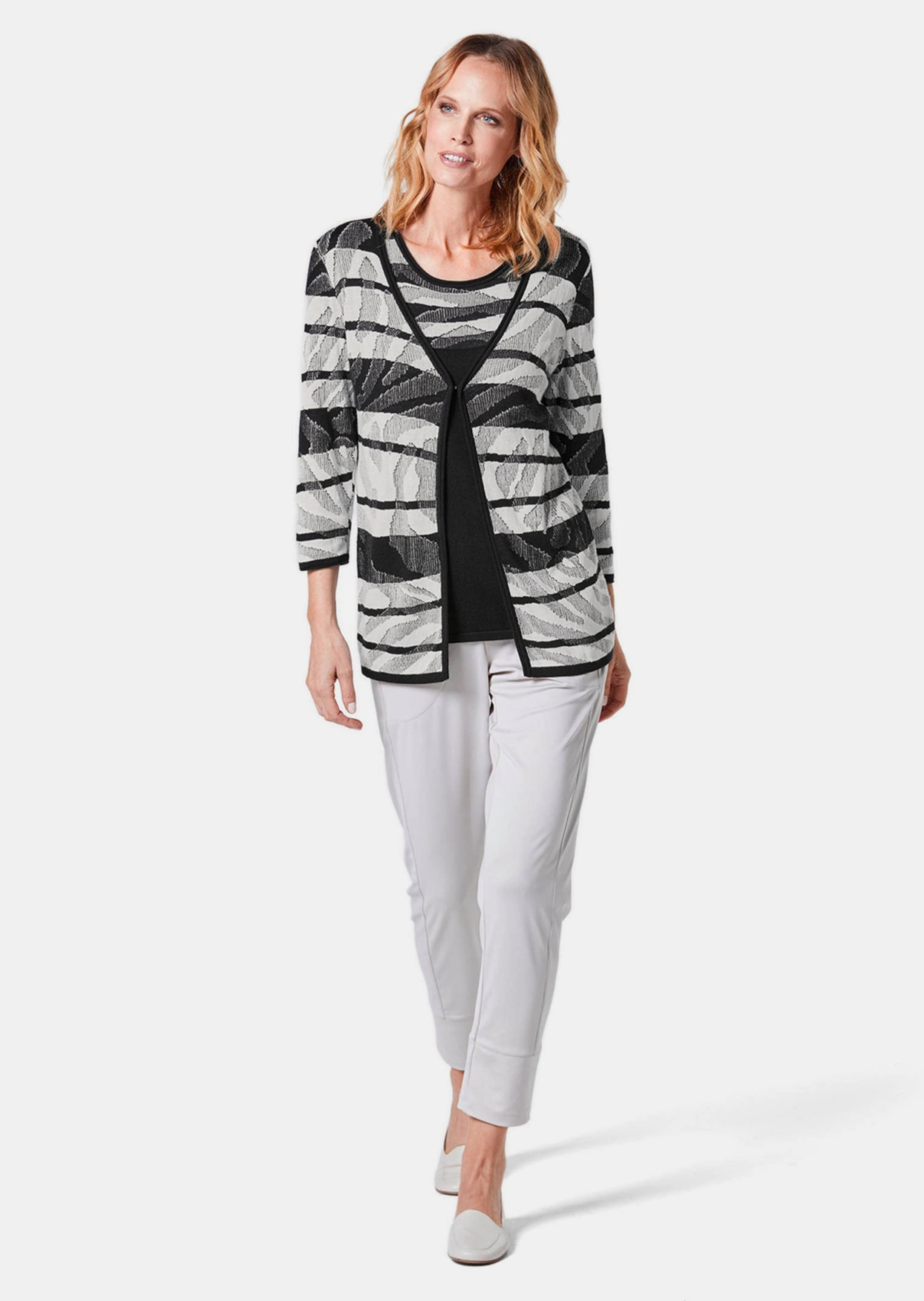 GOLDNER Strickjacke »Strickjacke mit V-Ausschnitt«