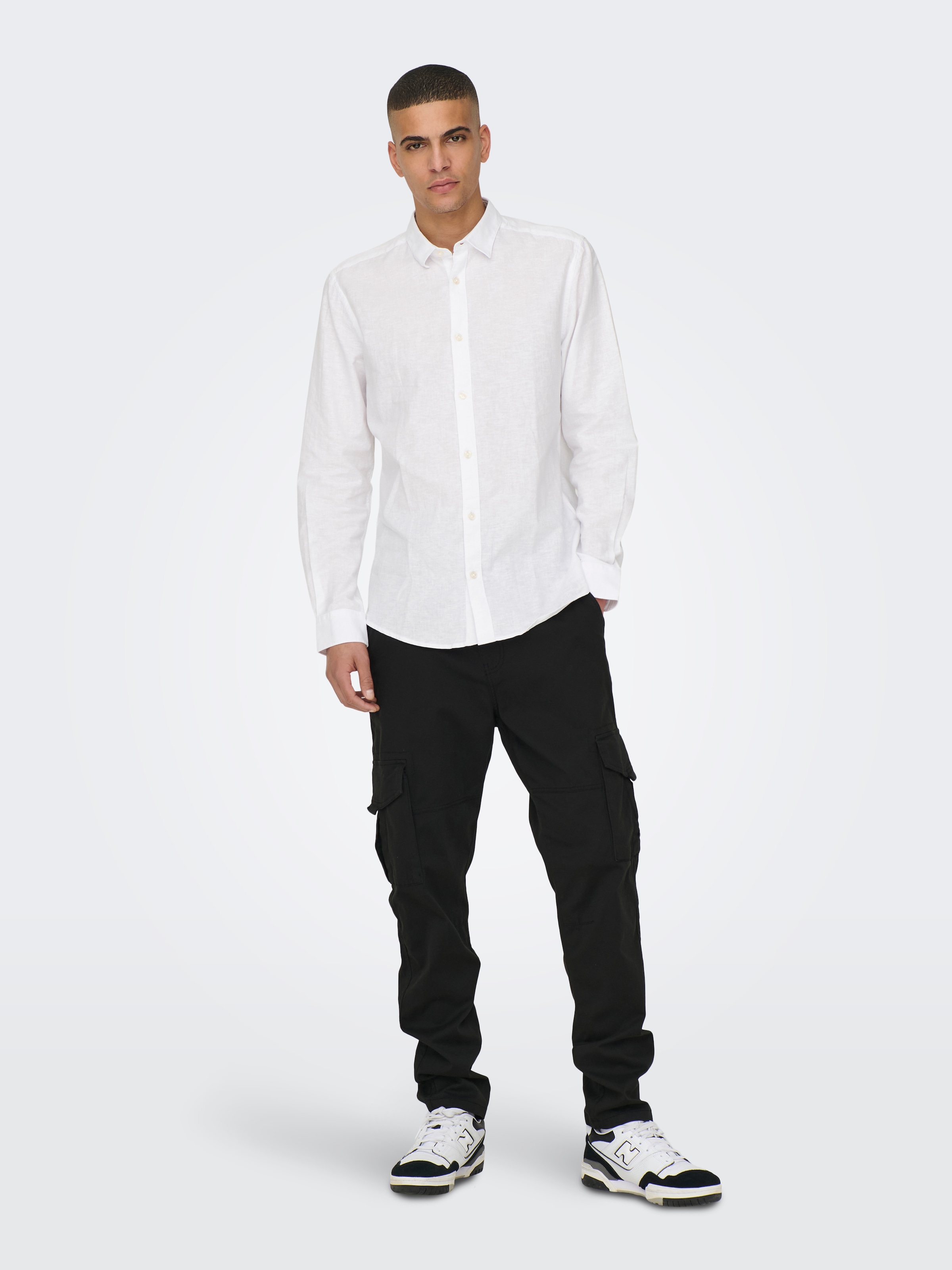ONLY & SONS Langarmhemd »ONSCAIDEN LS SOLID LINEN SHIRT NOOS«
