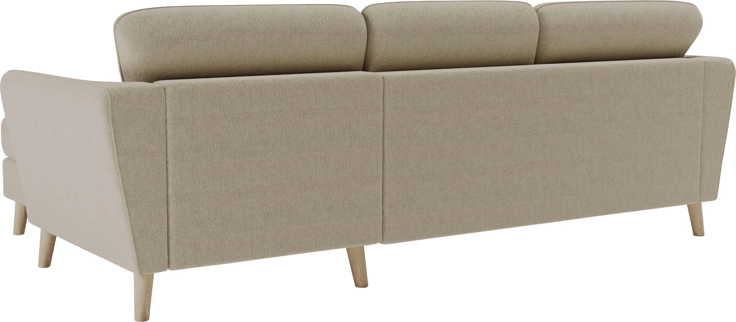 Home affaire Ecksofa »MARSEILLE (242/152cm),L-Form, Rec. rechts/links«, Massivholzbeine Eiche, Landhausstil, Wellenunterfederung