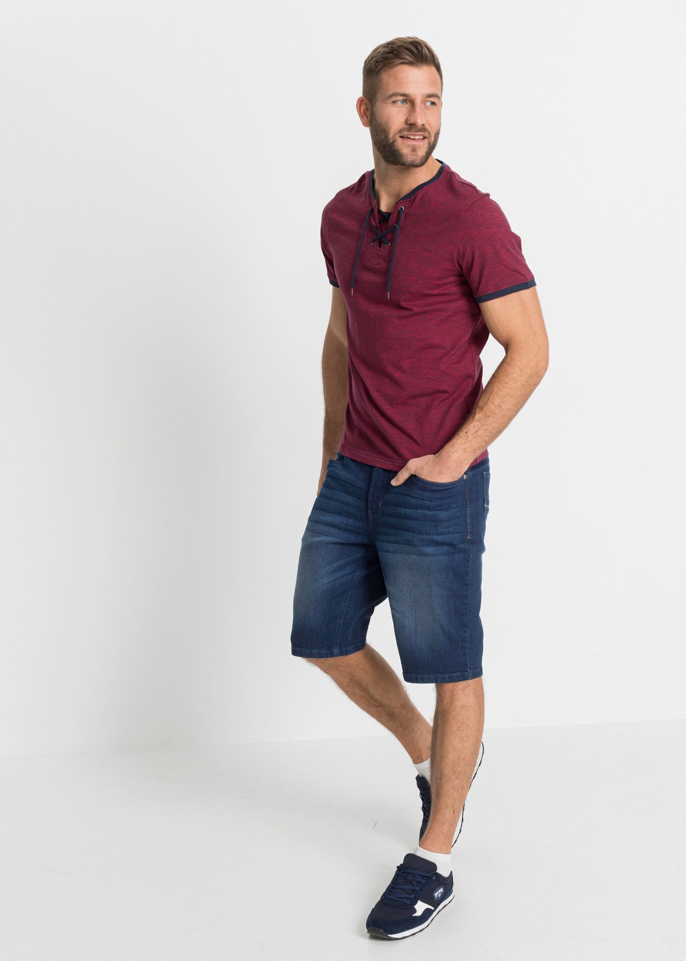 bonprix T-Shirt »T-Shirt mit Schnürung aus Baumwolle« T-Shirt mit Schnürung aus Baumwolle