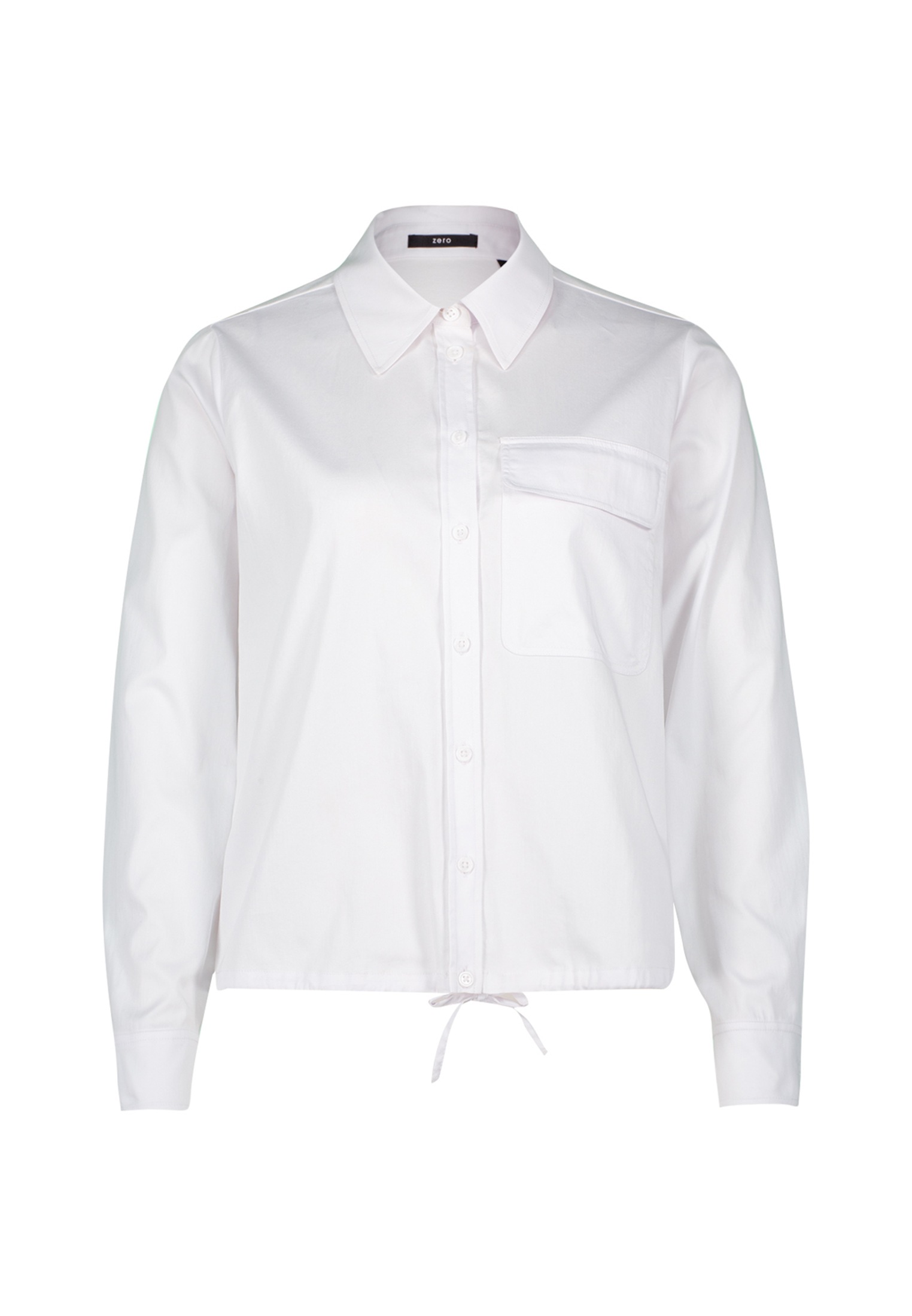 Zero Damen Klassische Bluse »Bluse mit Tunnelzug Pattentasche« in weiß, Größe 40