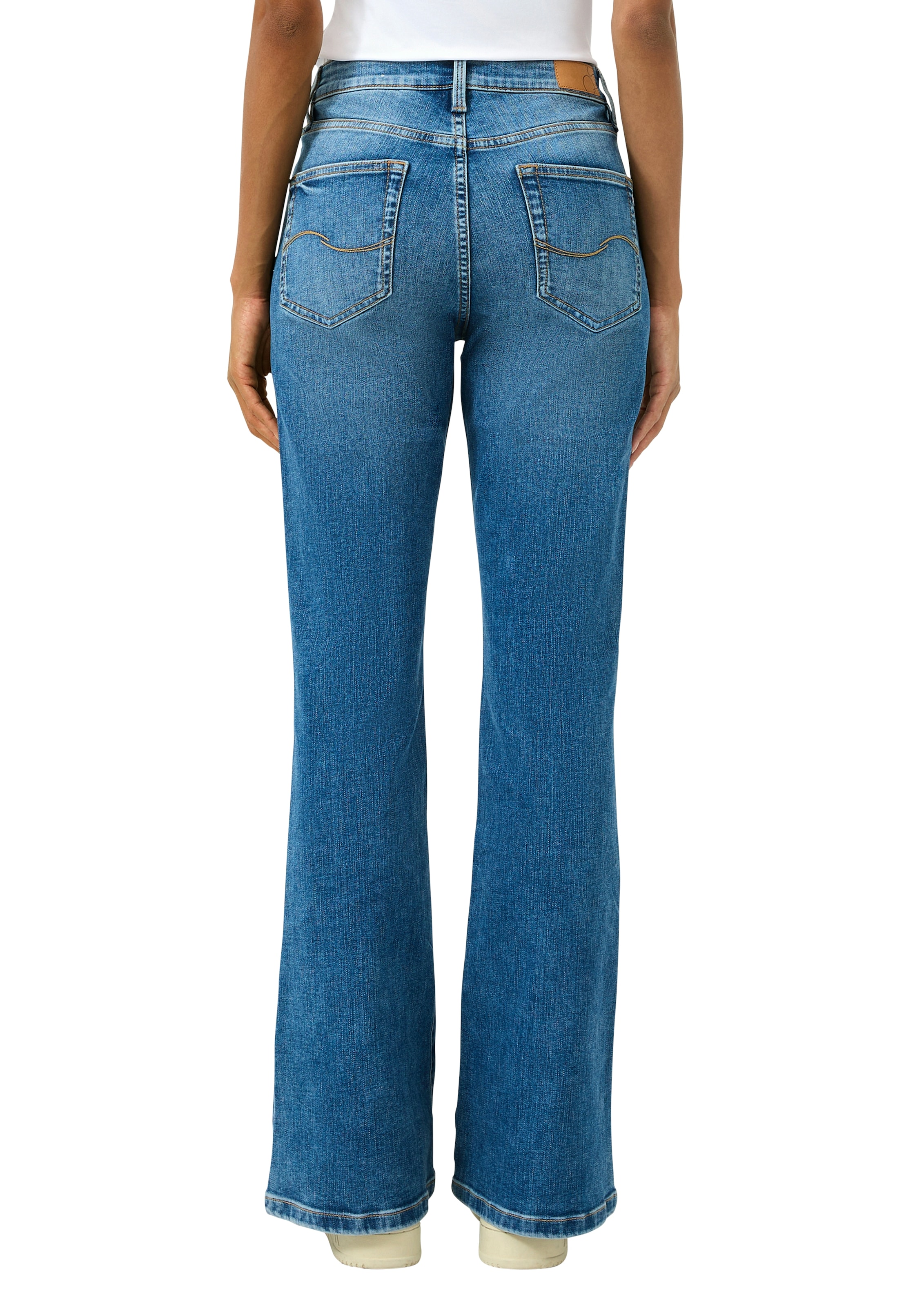 QS 5-Pocket-Jeans mit Schlag und Stretch