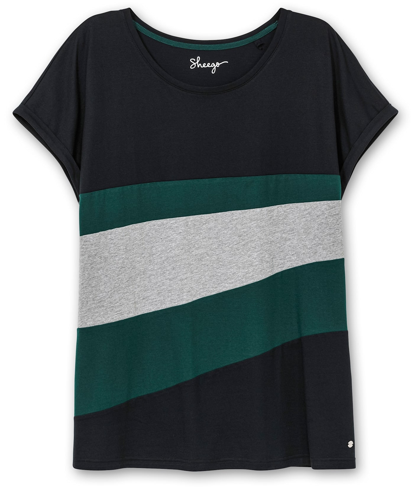 Sheego Kurzarmshirt »T-Shirt«, (1 tlg.)
