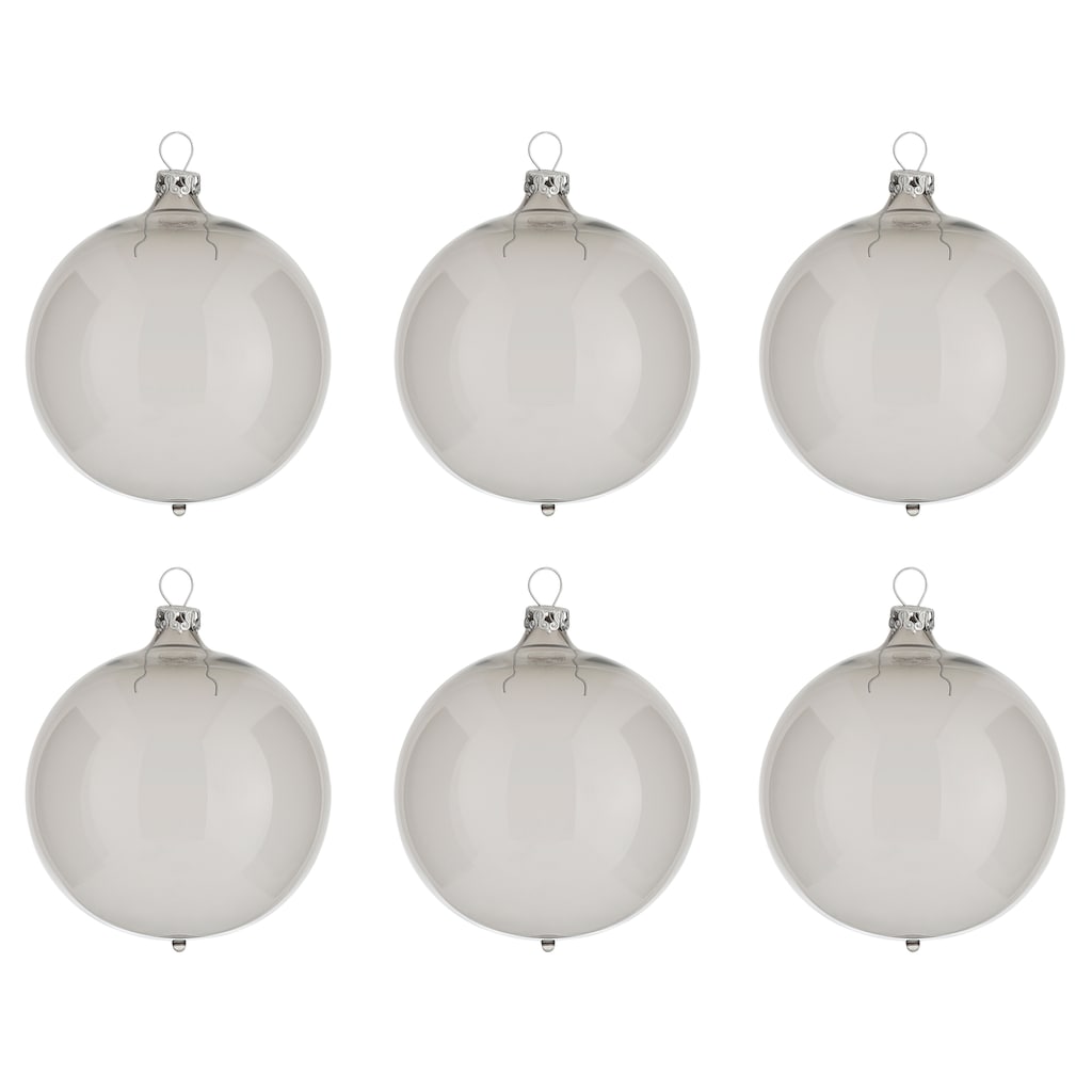 Thüringer Glasdesign Weihnachtsbaumkugel »Transparent, Weihnachtsdeko, Christbaumschmuck, Christbaumkugeln Glas«, (Set, 6 St.)