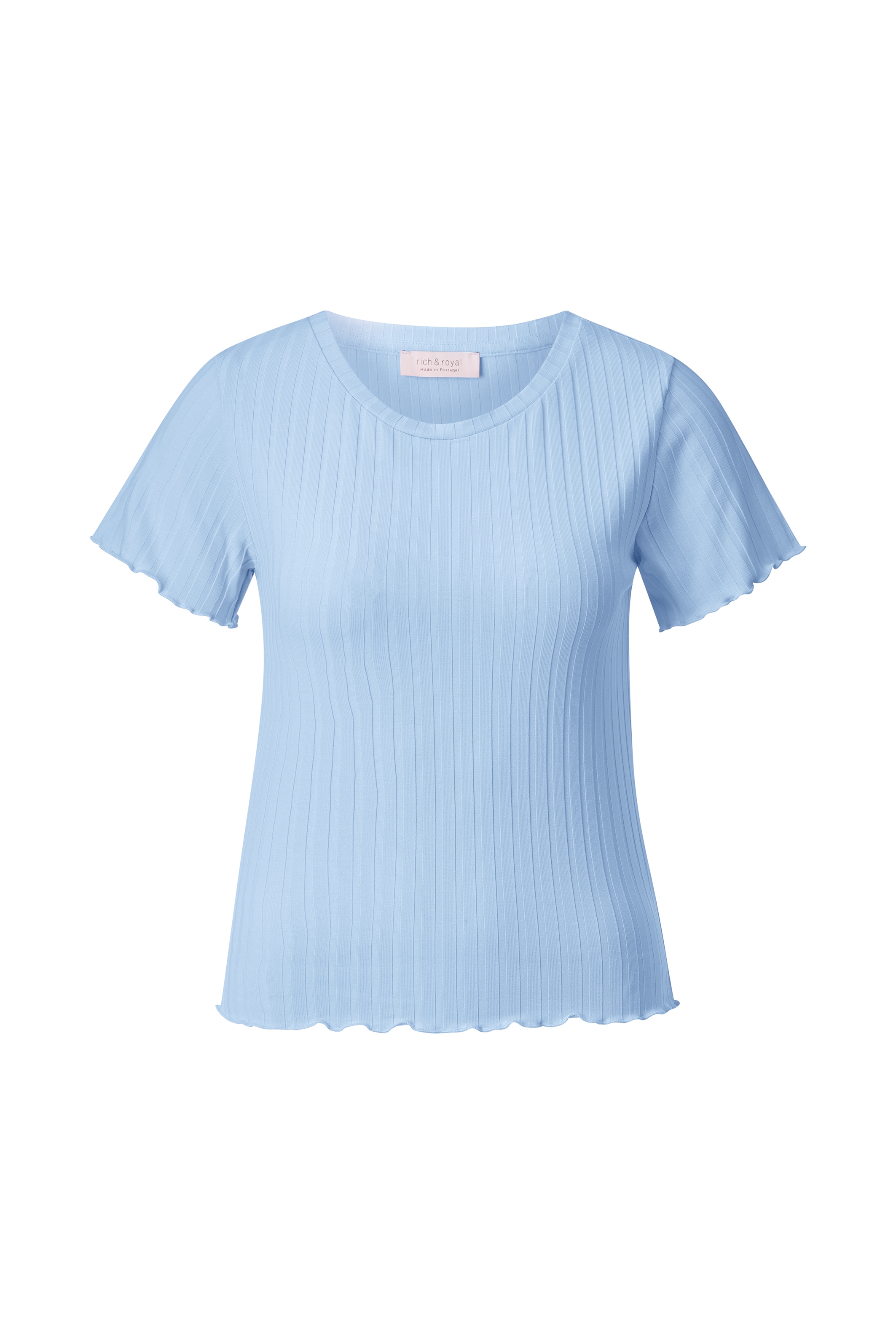 RICHROYAL Kurzarmshirt, Mit gewelltem Saum an Rumpf und Ärmeln