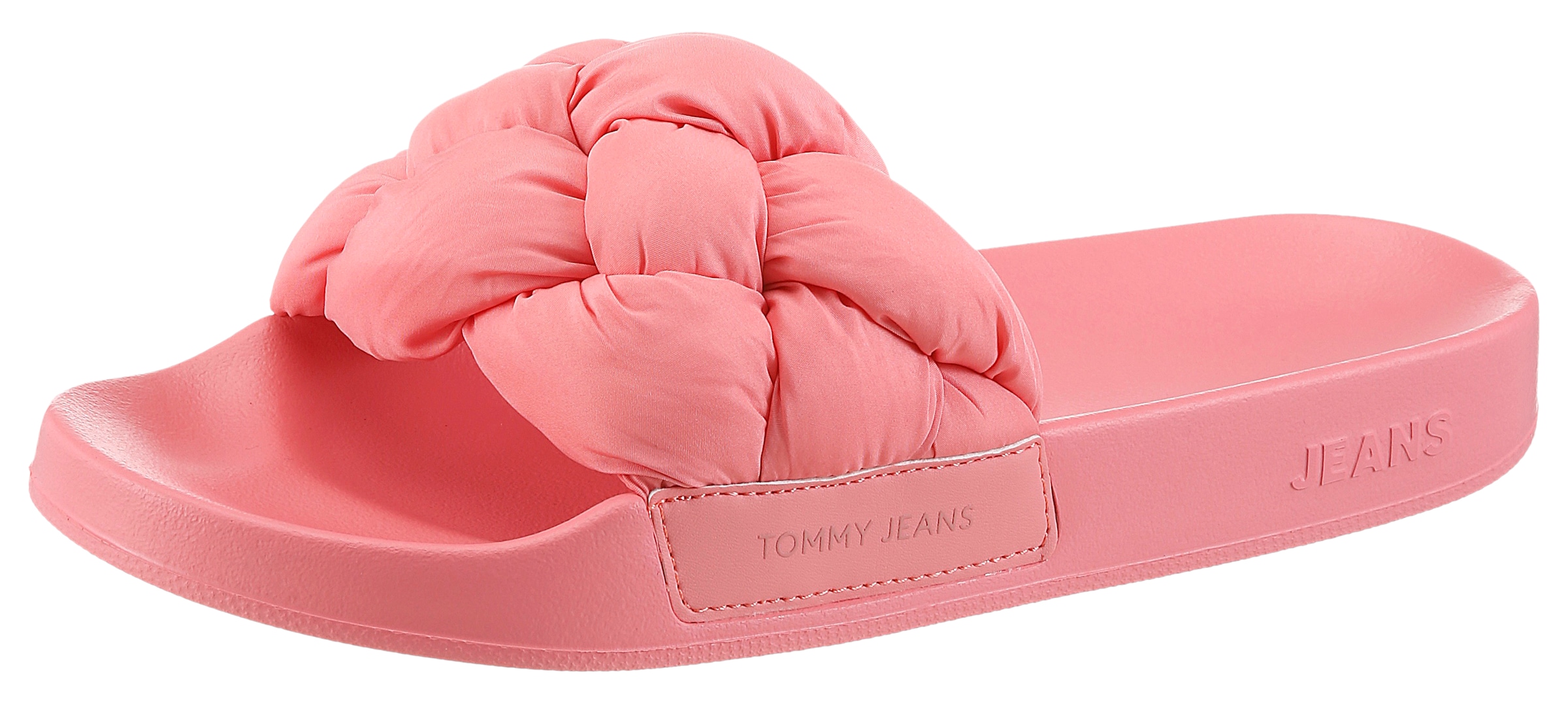 Tommy Jeans Pantolette »TJW BRAIDED SLIDES«  Sandale, Pantolette, Flat mit geflochtener Bandage