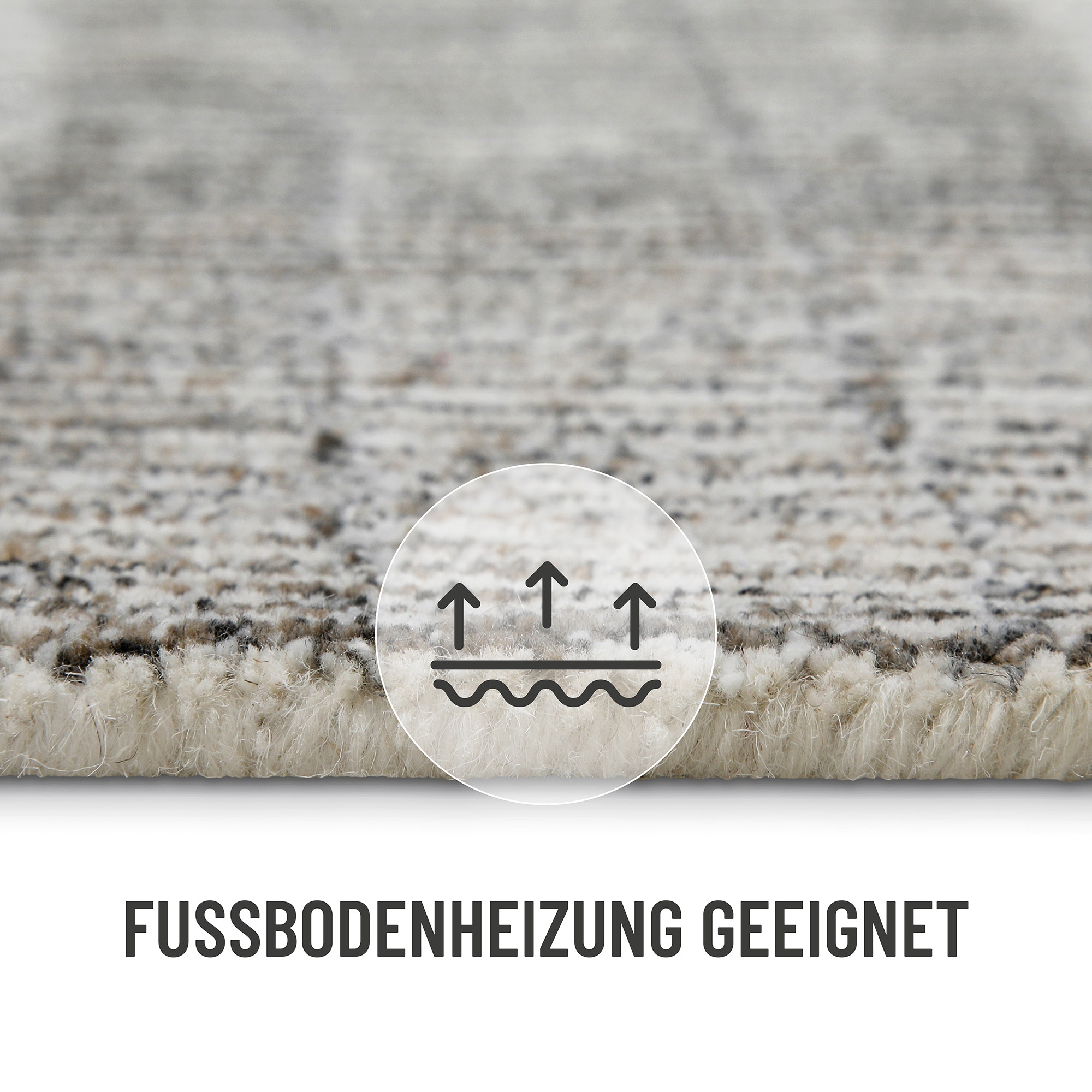 Wecon home Teppich »Hamptons FORTY«, rund, 11 mm Höhe, Fasermix, Kurzflor, Wohnzimmer, Schlafzimmer, elegant, Streifen Muster