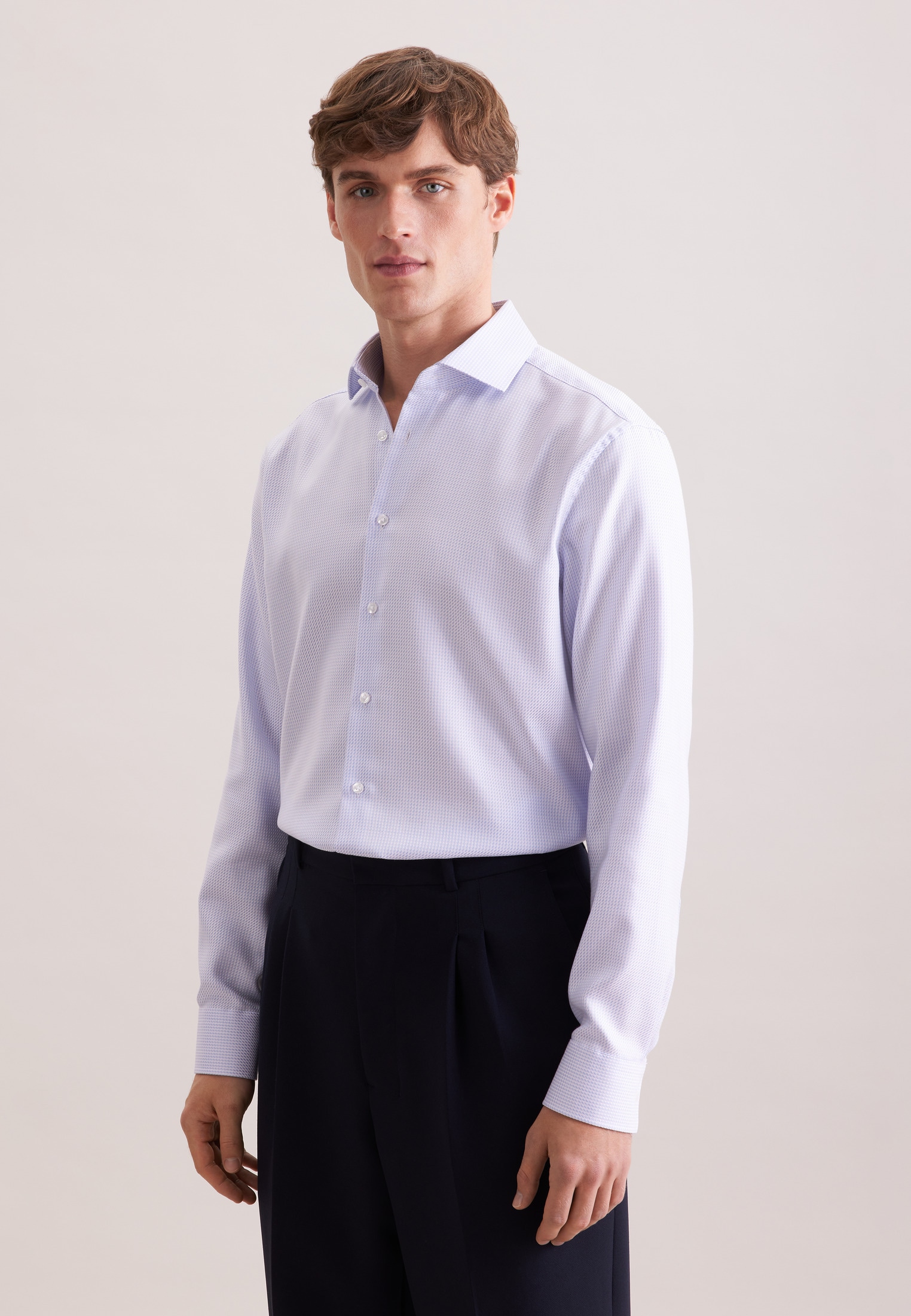 seidensticker Businesshemd »Schwarze Rose« Comfort 1/1 Kentkragen Struktur