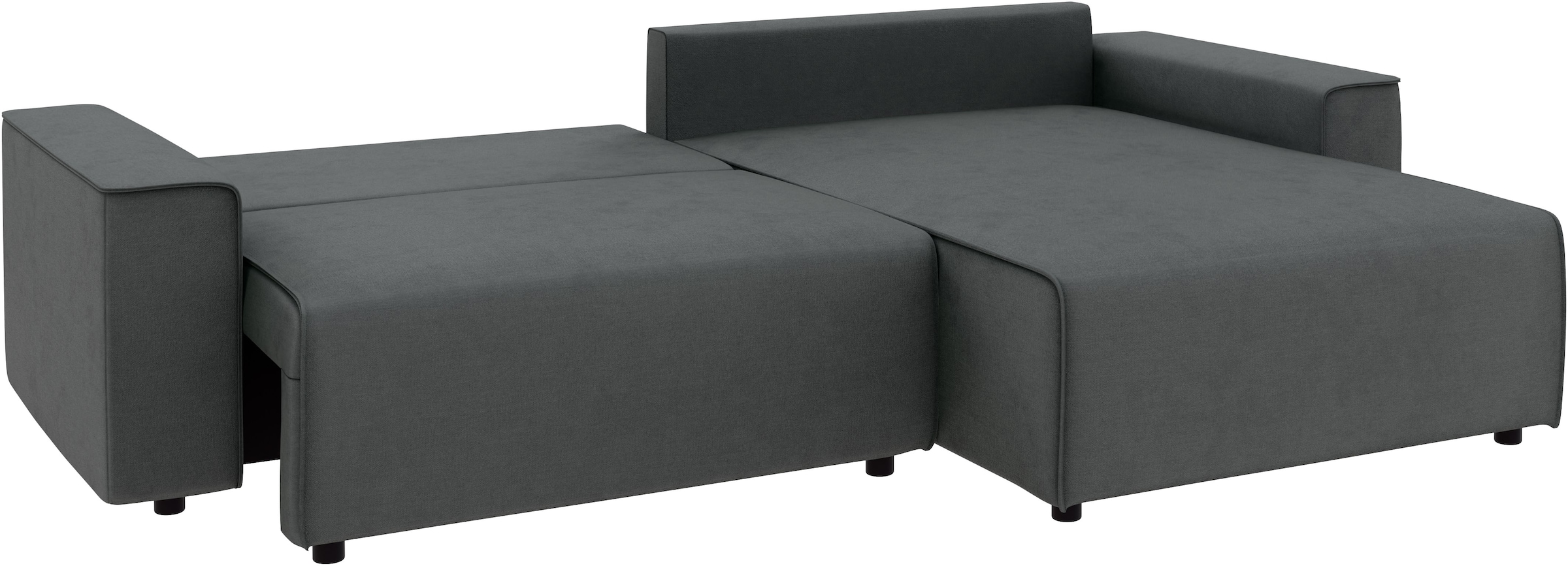 INOSIGN Ecksofa »Chance, Recamiere beidseitig montierbar, Schlaffunktion, Breite 265 cm« in Struktur fein LINO, mit Schlaffunktion und Bettkasten