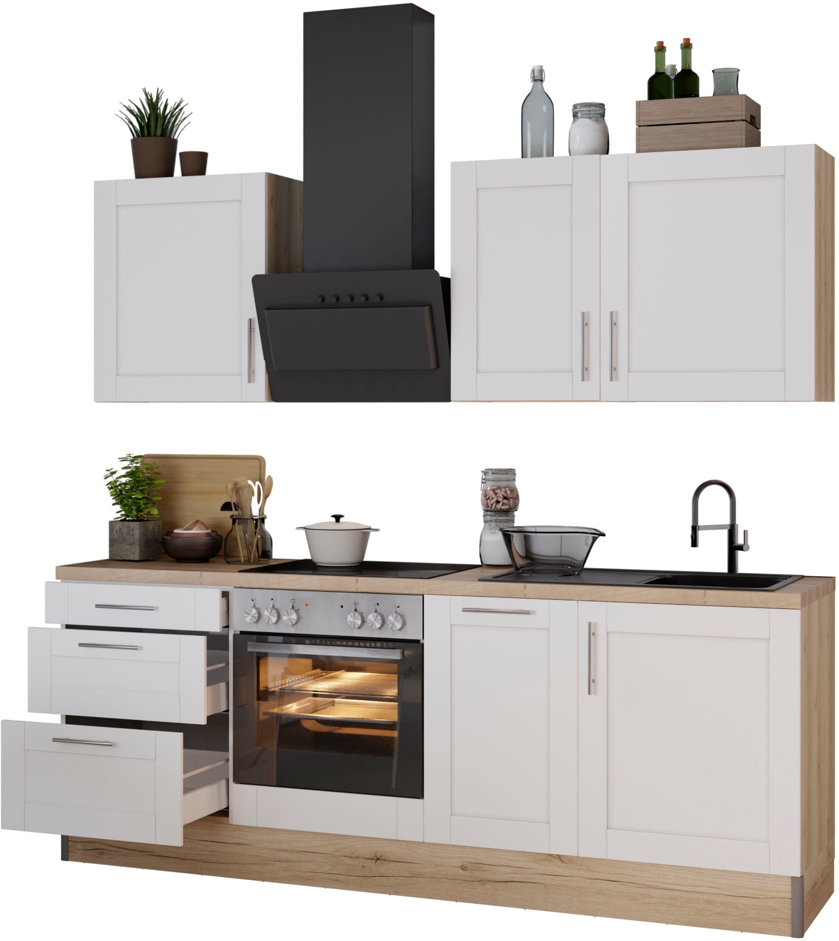 OPTIFIT Küche »Ahus«, Breite 225 OTTO E-Geräten,MDF Close mit online Funktion cm,wahlweise bei Fronten,Soft