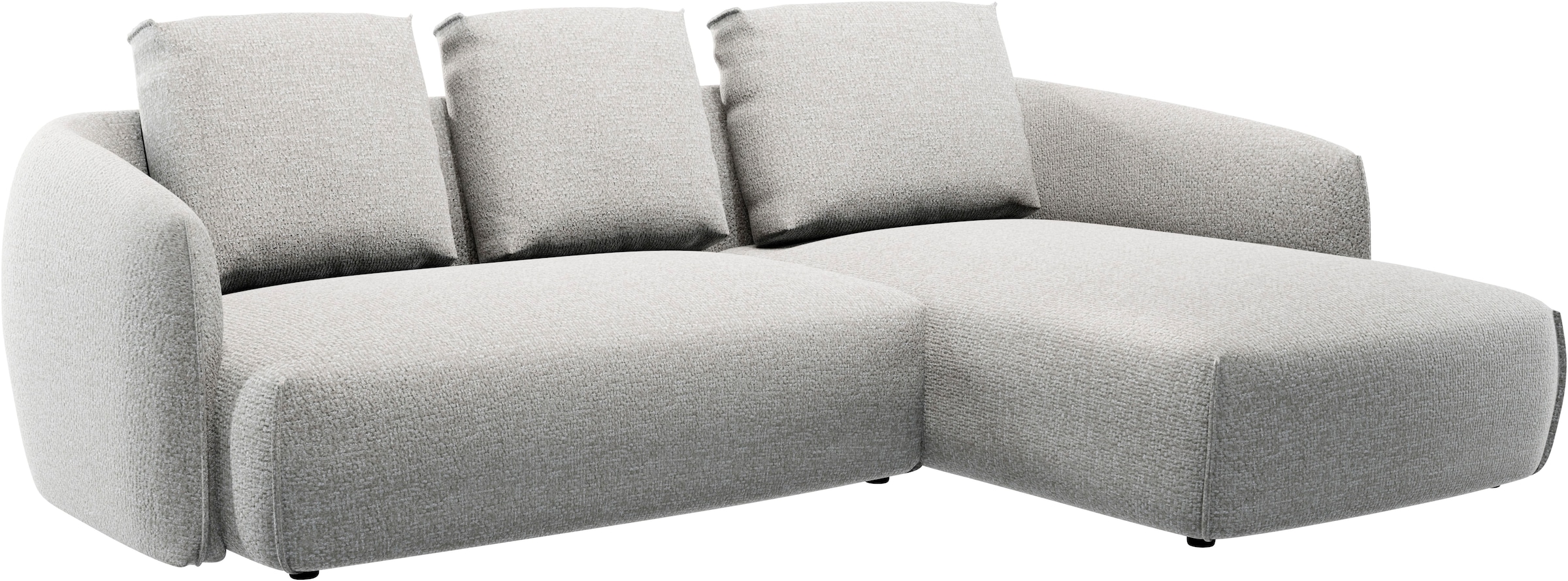 TRENDMANUFAKTUR Ecksofa »Shawn Designsofa mit elegant geschwungen Armlehnen, L-Form«, bequem, organischer Form, mit hochwertigem Bezug