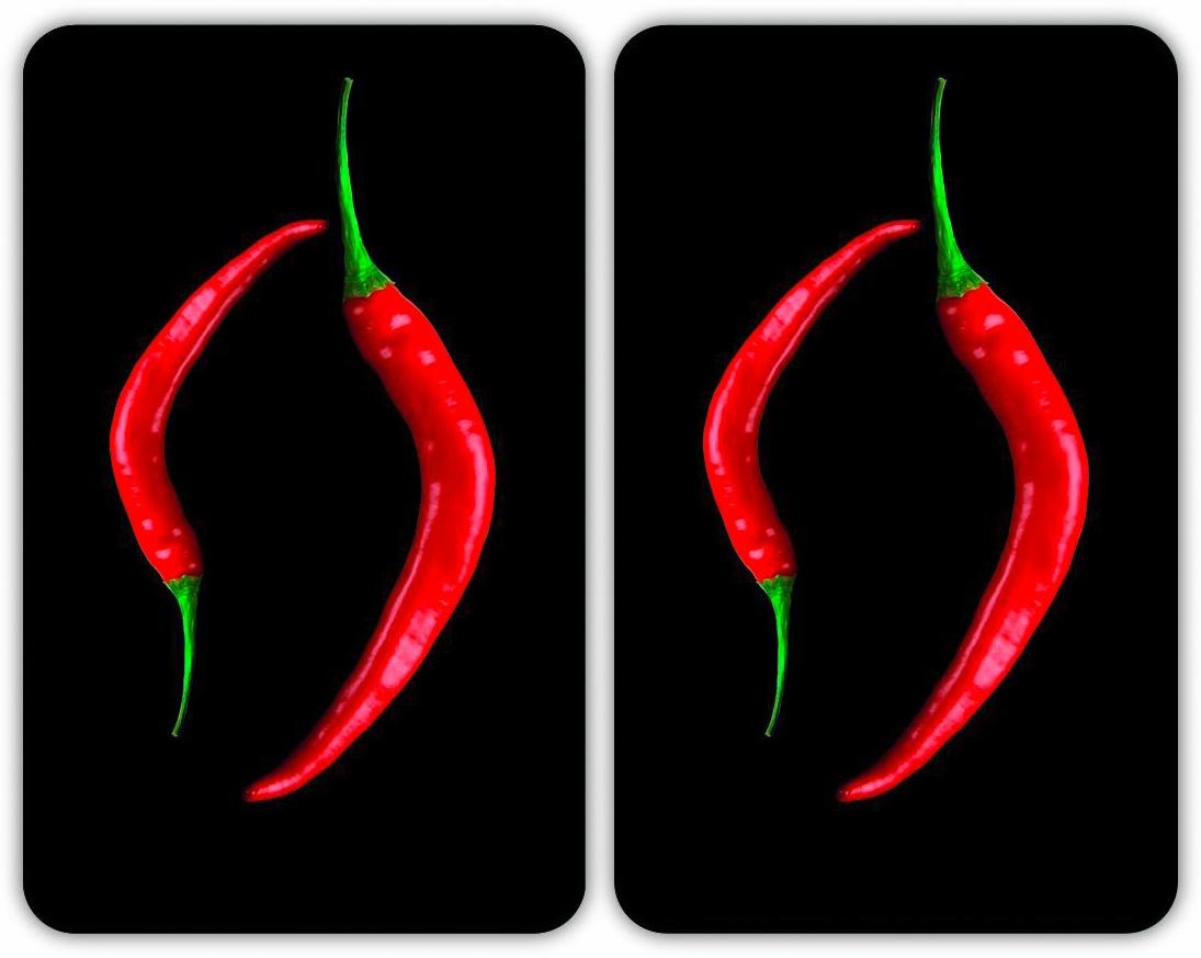 Herd-Abdeckplatte "Peperoni Duo", Glas, (Set, 2-tlg.)