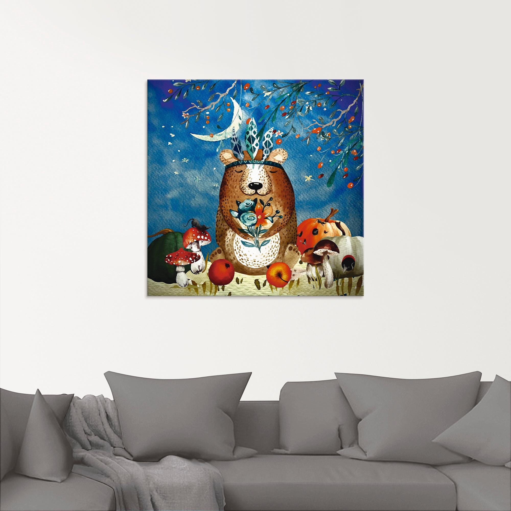 Artland Glasbild »Der müde Bär«, Tiere, (1 St.), in verschiedenen Größen