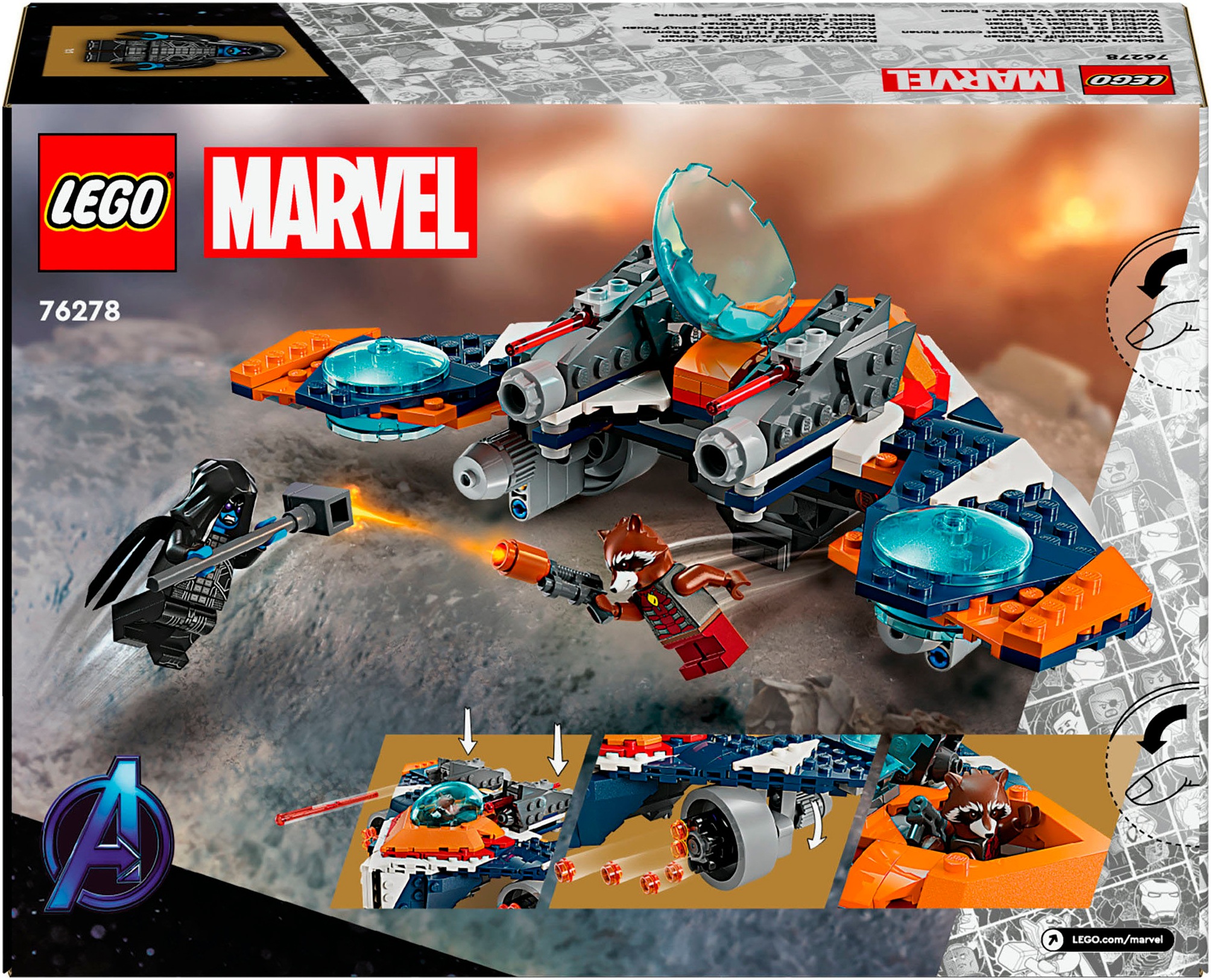 LEGO® Konstruktionsspielsteine »Rockets Raumschiff vs. Ronan (76278), LEGO Super Heroes«, (290 St.), Made in Europe