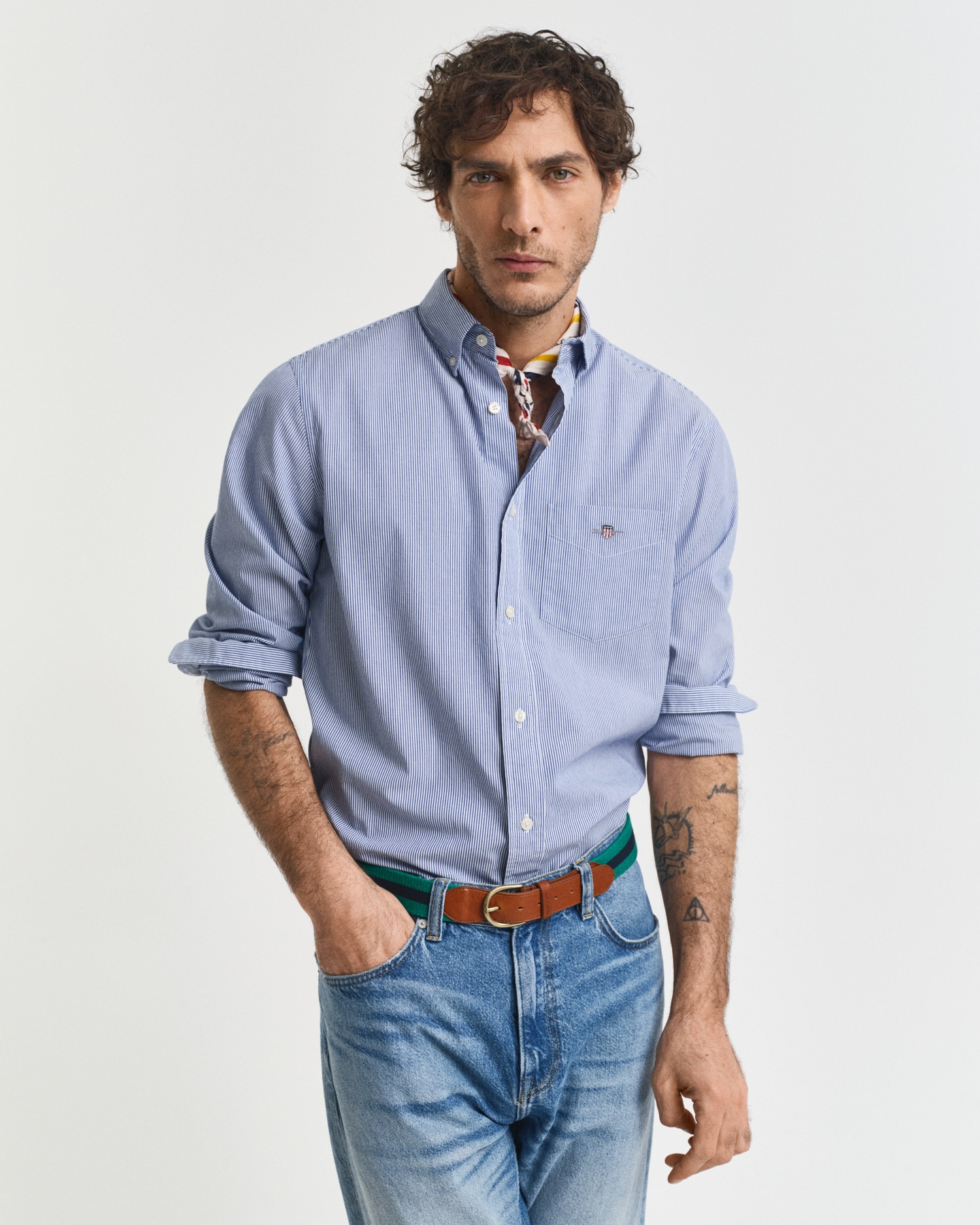 Gant Langarmhemd »REG POPLIN BANKER SHIRT«, Banker Stripe Popeline, leichte Baumwolle